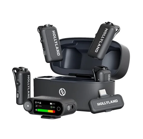 Sistema de micrófono inalámbrico Hollyland LARK MAX 2 Combo (4 mics) para cámaras y smartphones (gris espacial, 2,4 GHz) SKU: LARKMAX2COMBO4PERSON