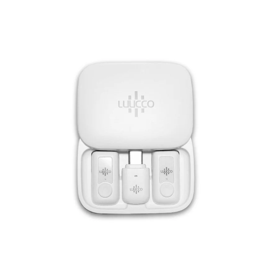Micrófonos inalámbricos ultra-compactos USB-C para smartphones 2 mics Luucco Link2 color blanco SKU: LINK2USB-C/WHITE