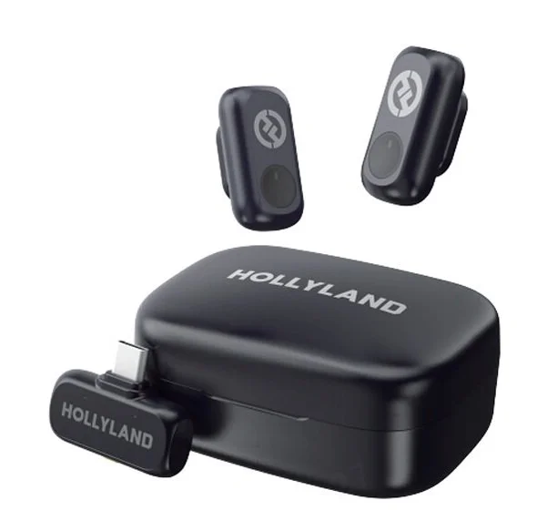 Sistema de micrófono inalámbrico Hollyland LARK A1 Duo (2 mics) USB-C para smartphones (gris espacial, 2,4 GHz) SKU: LARK-A1-DUO