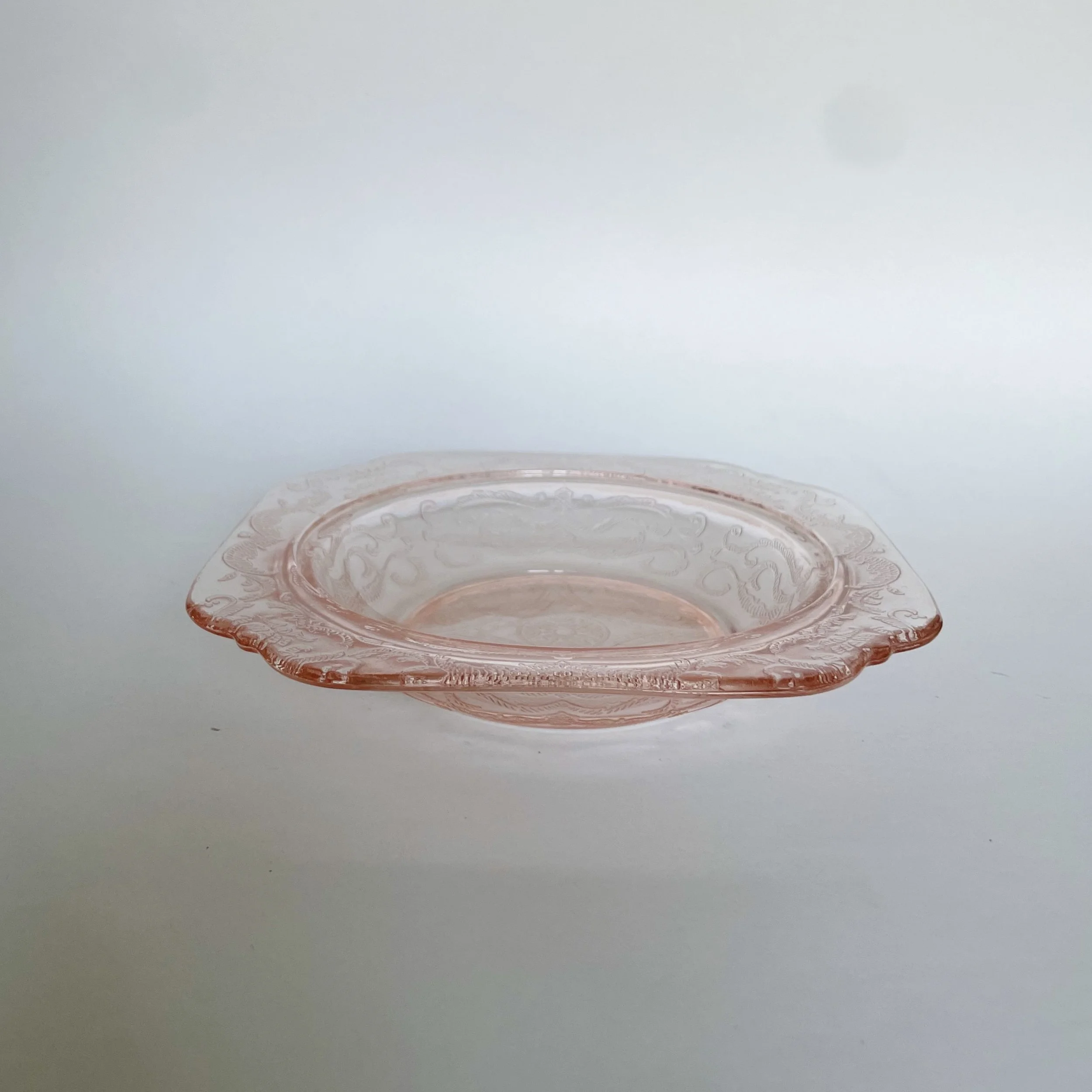 Vintage Pink Depression Glass Plate