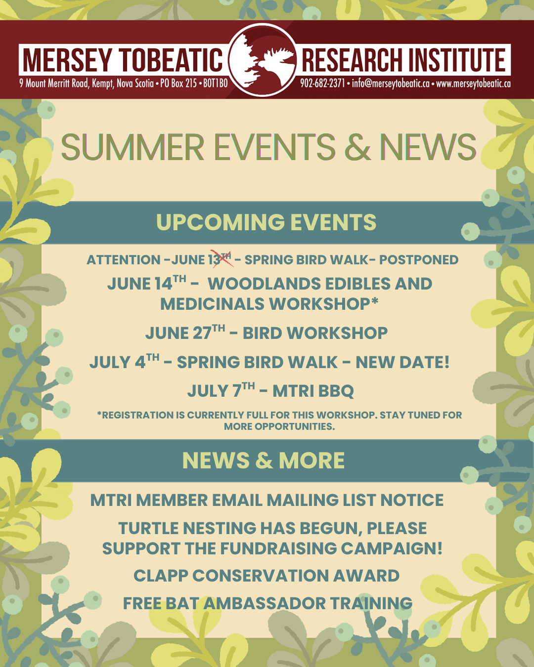 MRTI Summer 2026 News and Events
