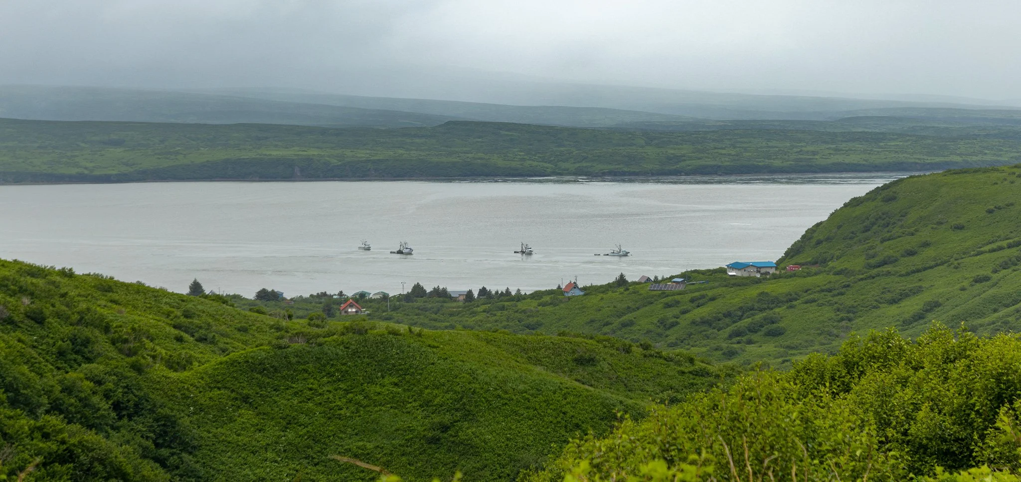 Boats in the Lagoon at high tide.