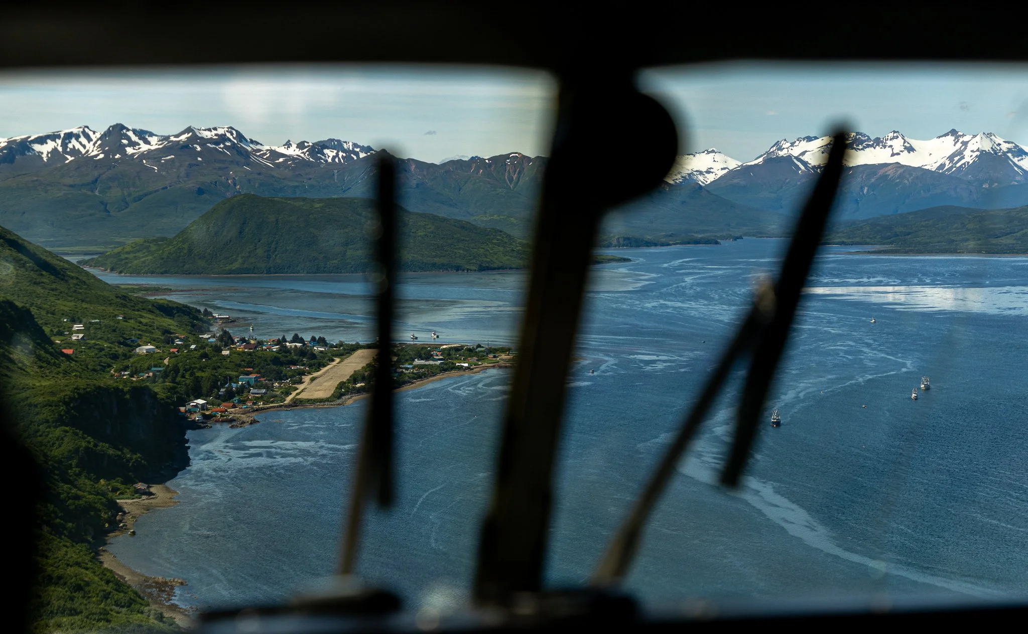 Flying into Chignik Lagoon.