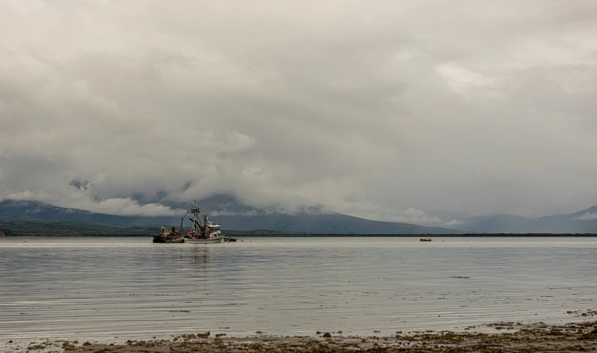 Fishing boat in the Lagoon's chanel.