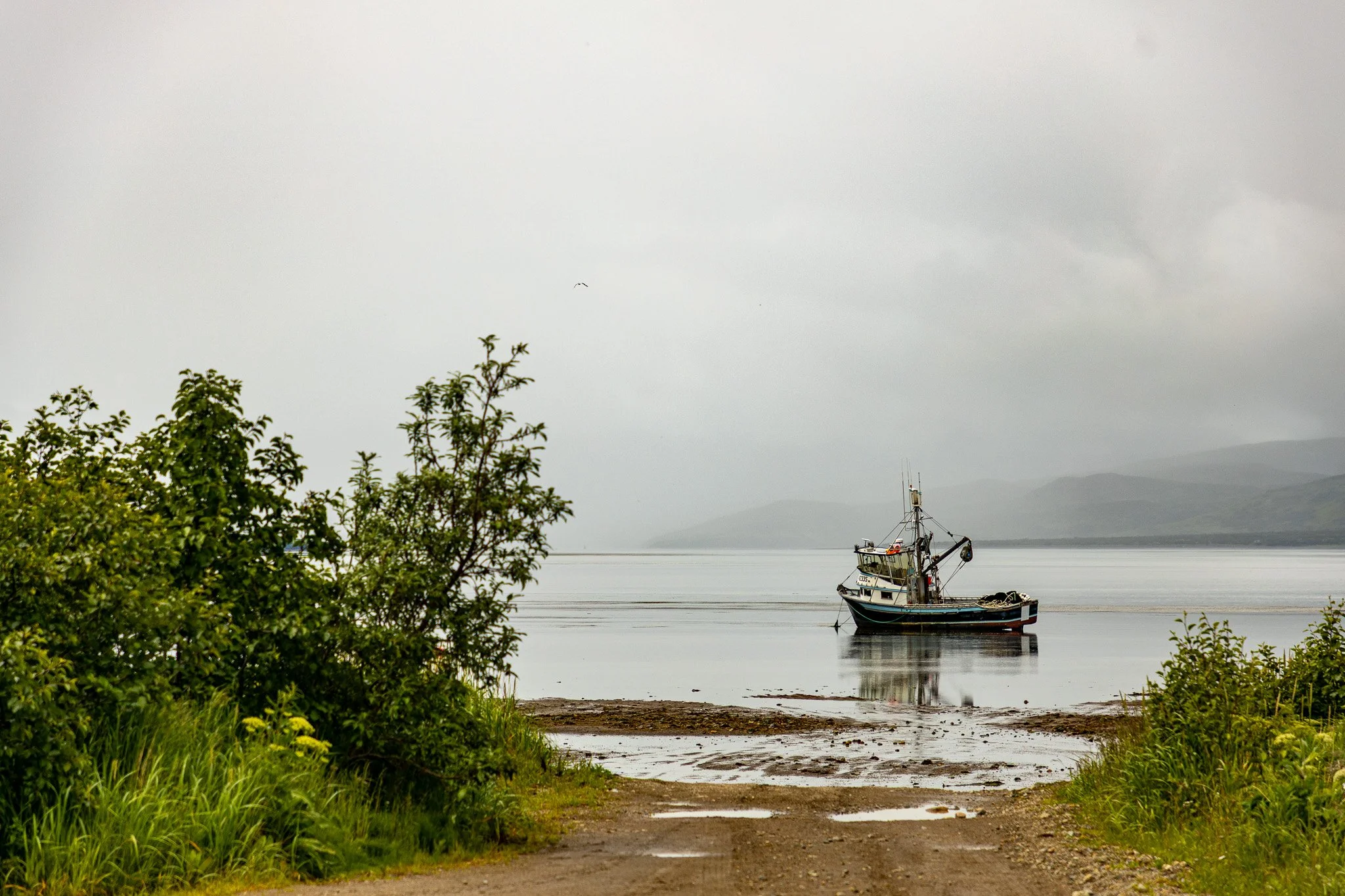 Fishing boat anchored in the Lagoon.