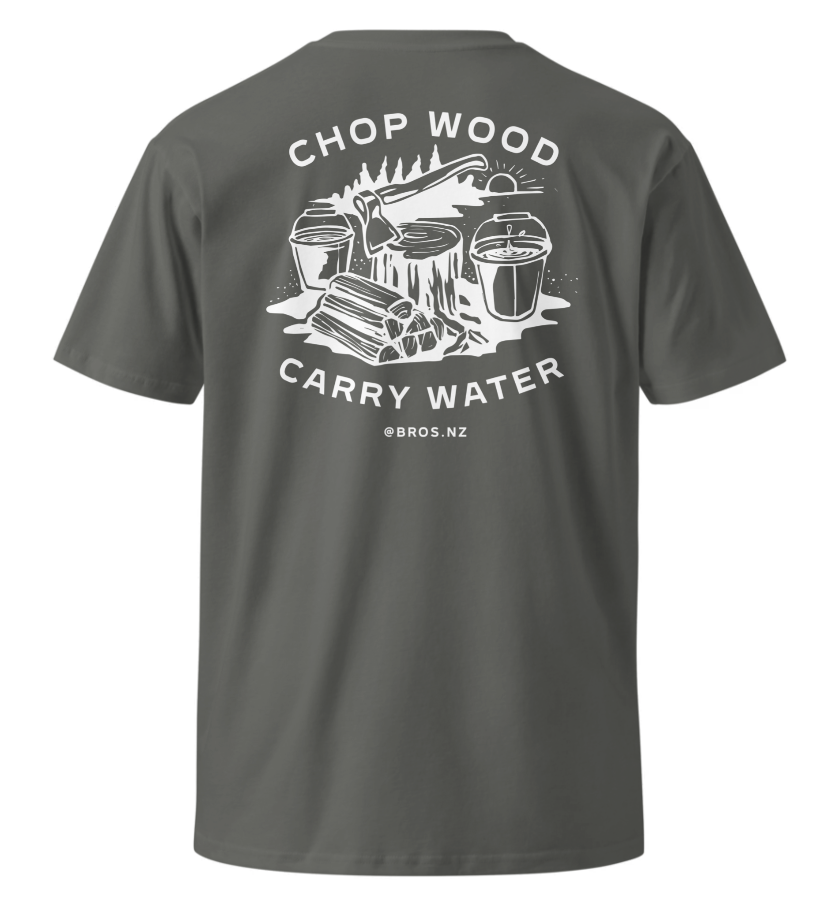 Chop Wood, Carry Water Tee - Coal