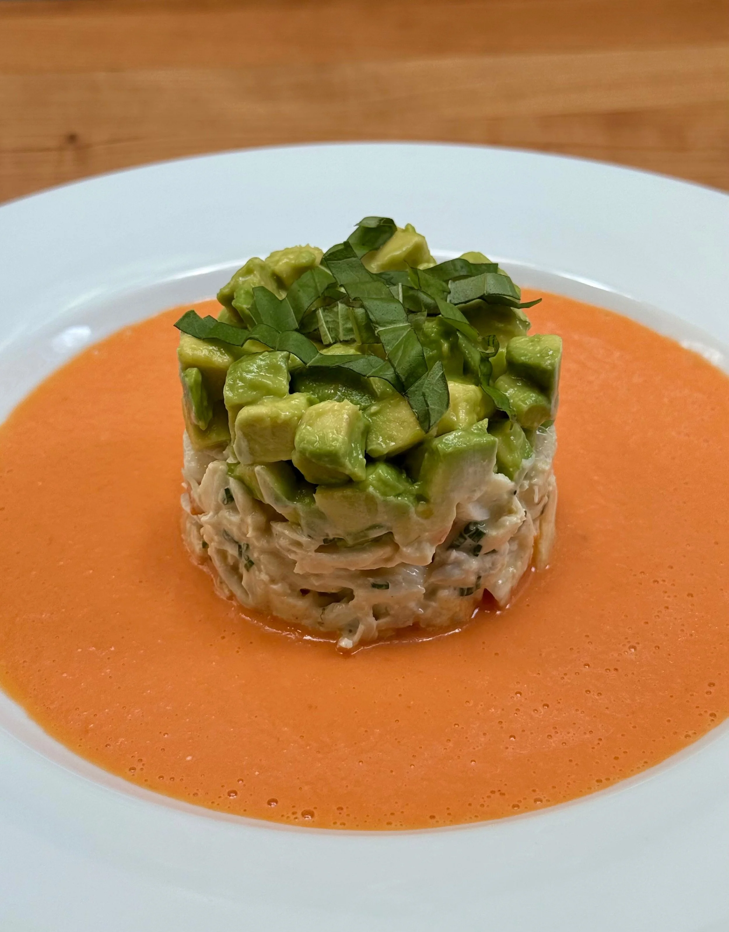 Crab Avocado Salad with Tomato Vinaigrette