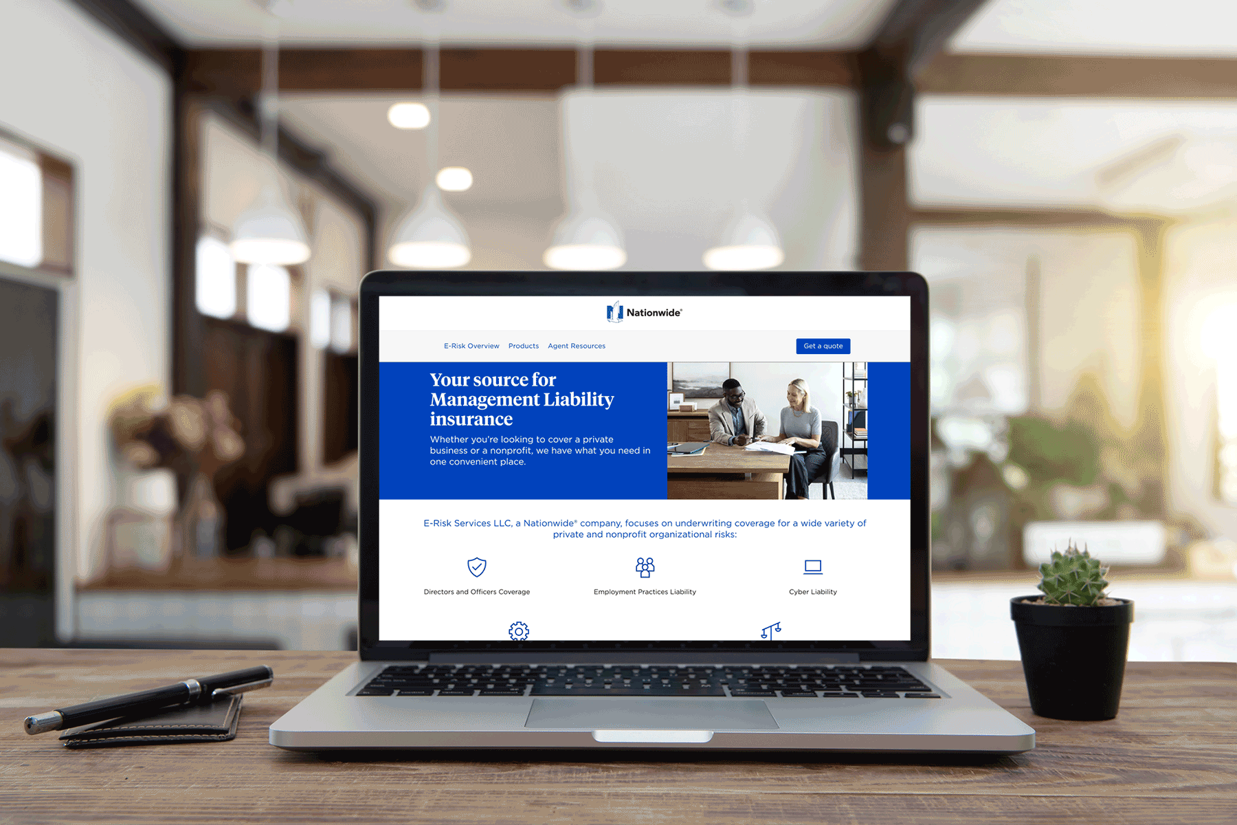 Nationwide Insurance webpage design