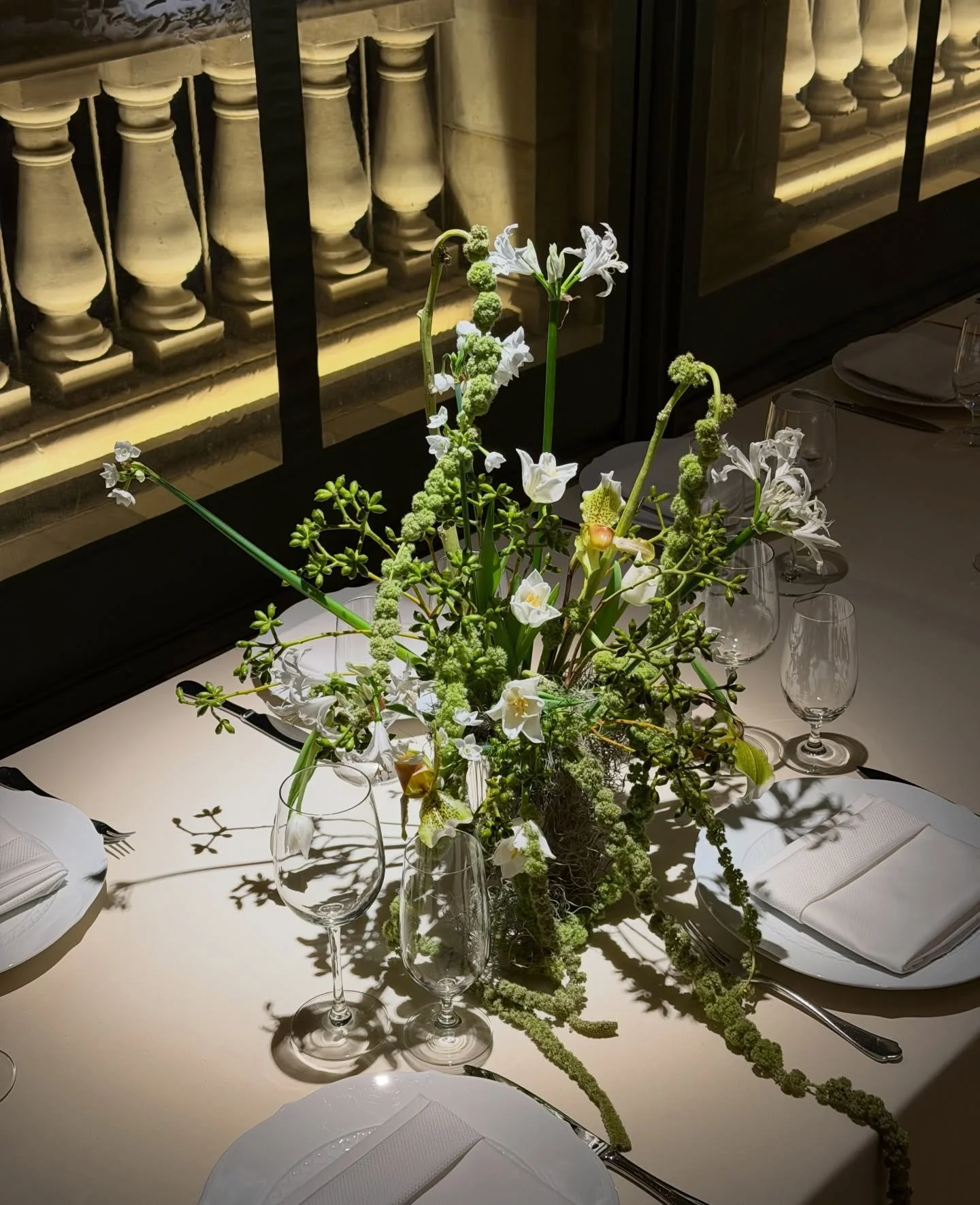 We love lush, oversized arrangements placed on the table