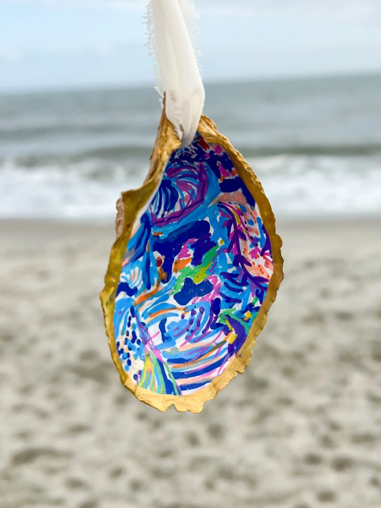 Custom Lilly inspired oyster shell ornaments for my sister in law 🌸

I had so much fun making these. When she shared them, someone commented, &ldquo;They look like you.&rdquo;
That might be my favorite compliment I&rsquo;ve ever received. Capturing 