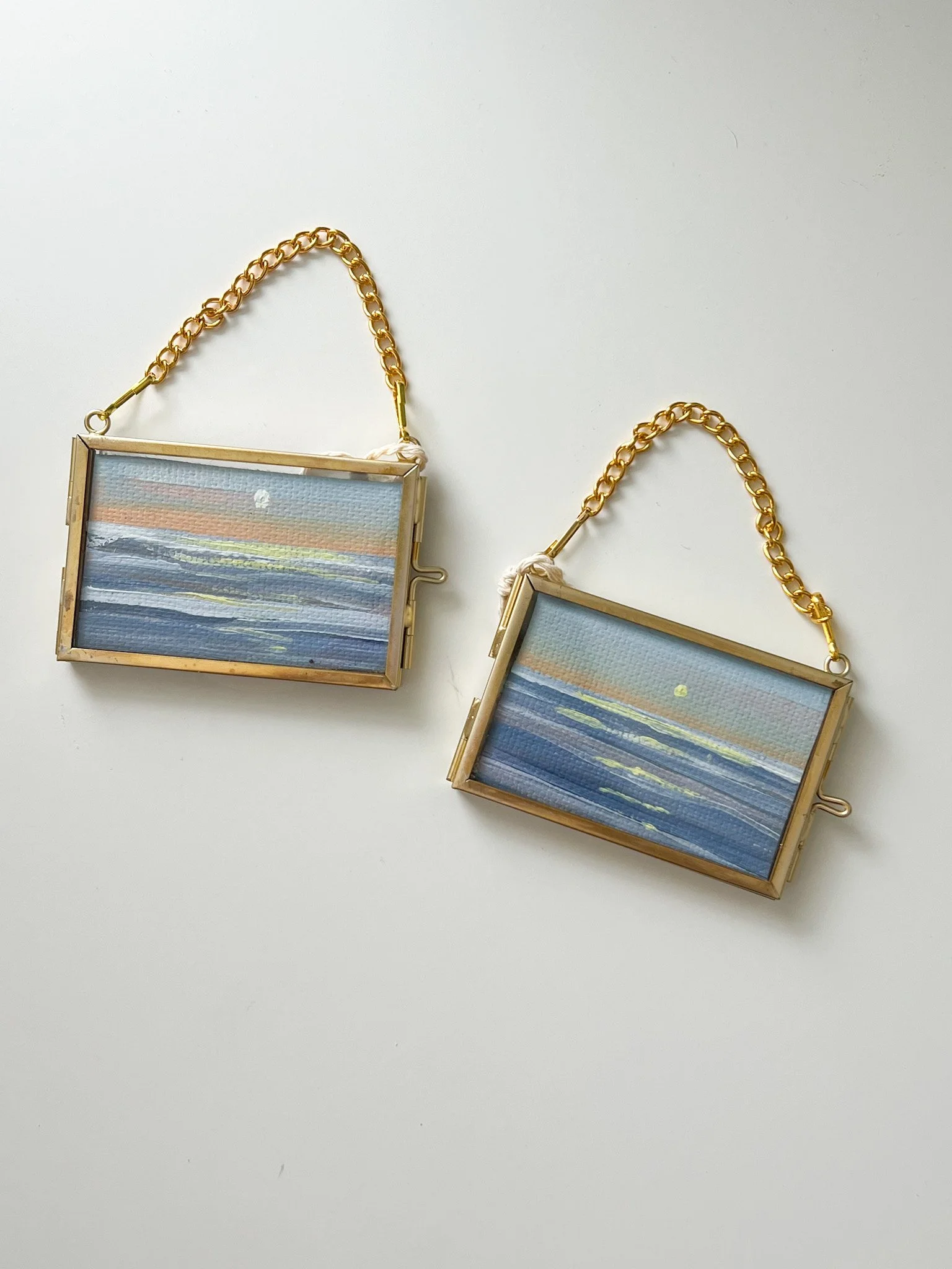 Mini Original Seascape Painting in Gold Frame