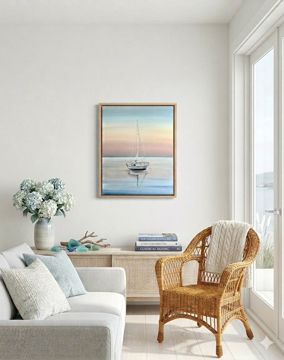 Anchored Sailboat Painting by Justine Palkowski Second Shore.png
