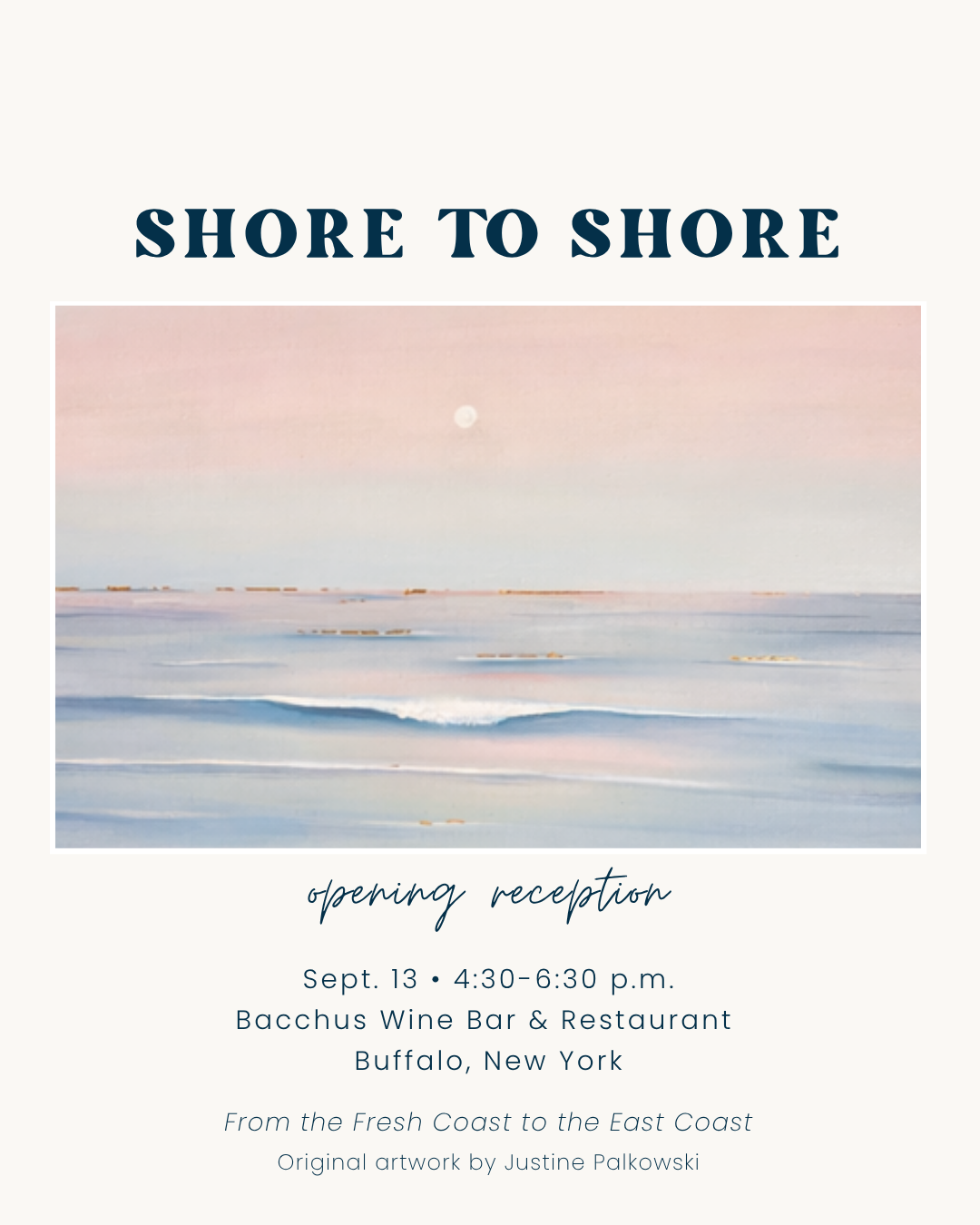 shore to shore art show opening grpahic