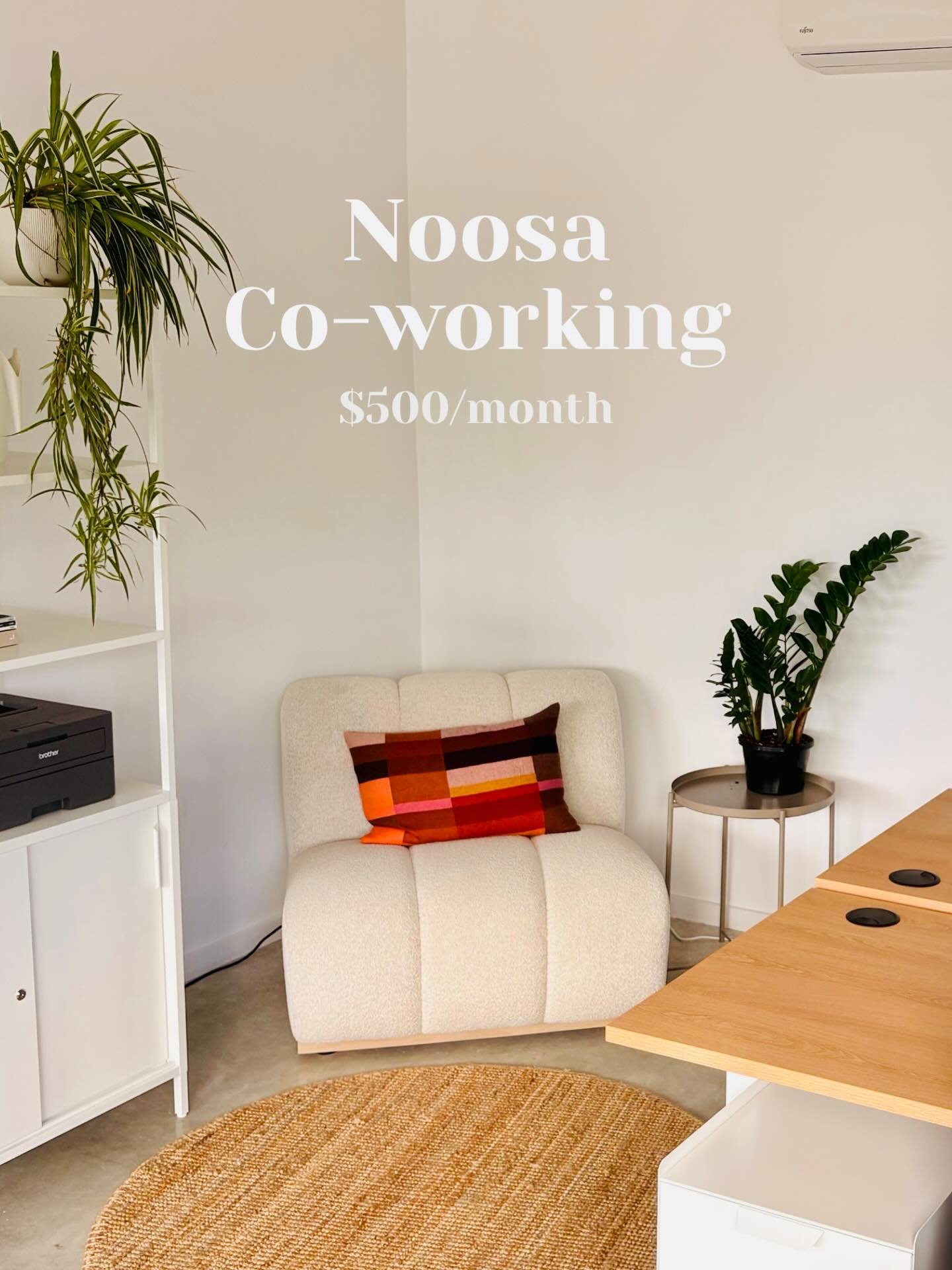 Nestled above our studio you&rsquo;ll find a lovely bunch of co-workers in a small co-working space filled with natural light. There&rsquo;s 6 desks total so it&rsquo;s a nice little community of creatives and entrepreneurs. Located in Noosaville it&