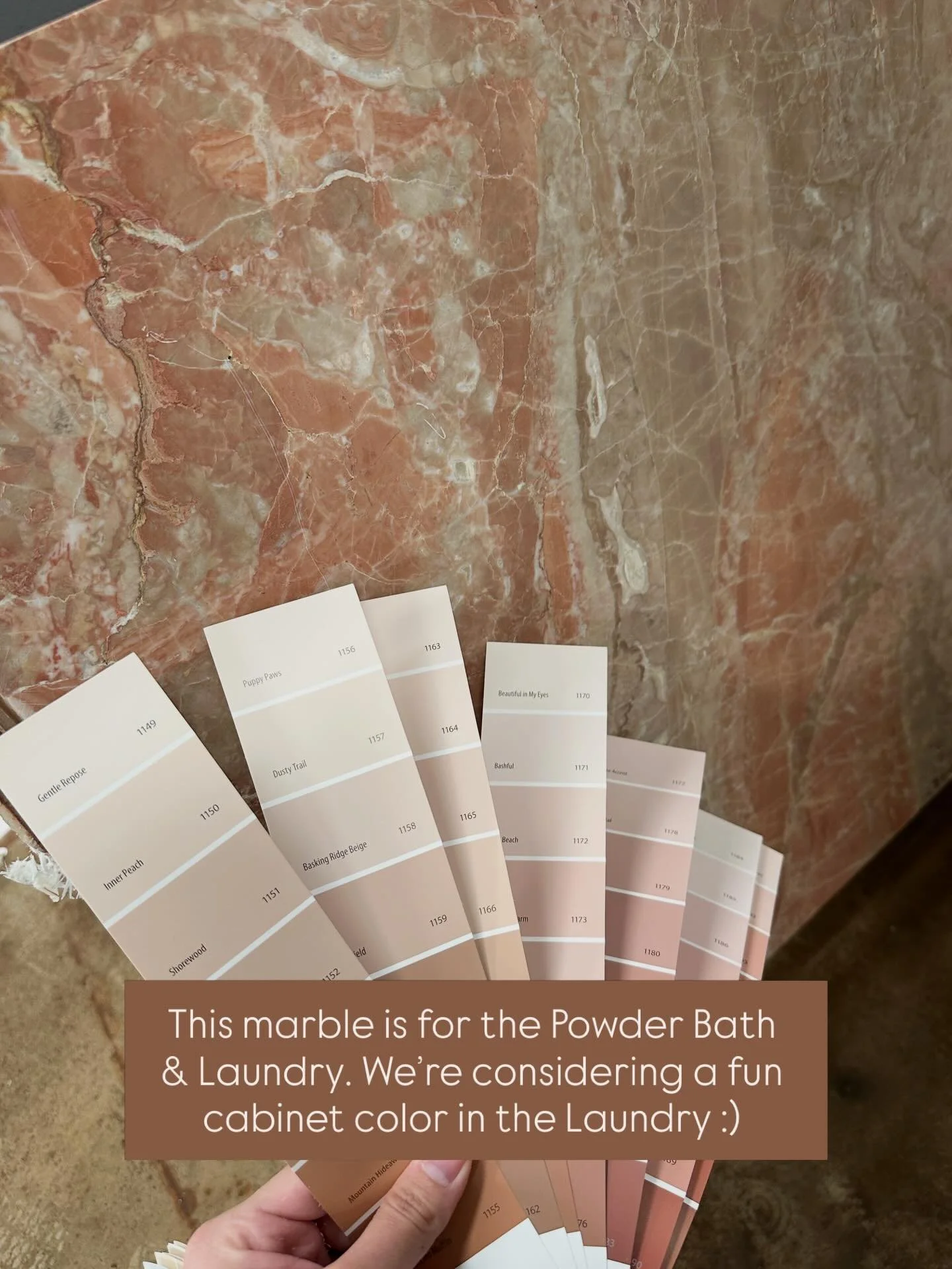 Yesterday in a nutshell&hellip;

Started off at the slab barn to look at paint colors against the marble remnant we snagged for the powder bath. I learned people are sad once they find out it&rsquo;s sold🤪

I also looked at Carrara marbles for the m