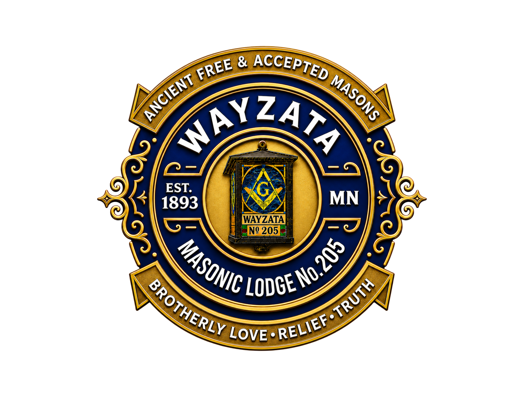 Wayzata Lodge No. 205 logo in the Grand Lodge of Minnesota