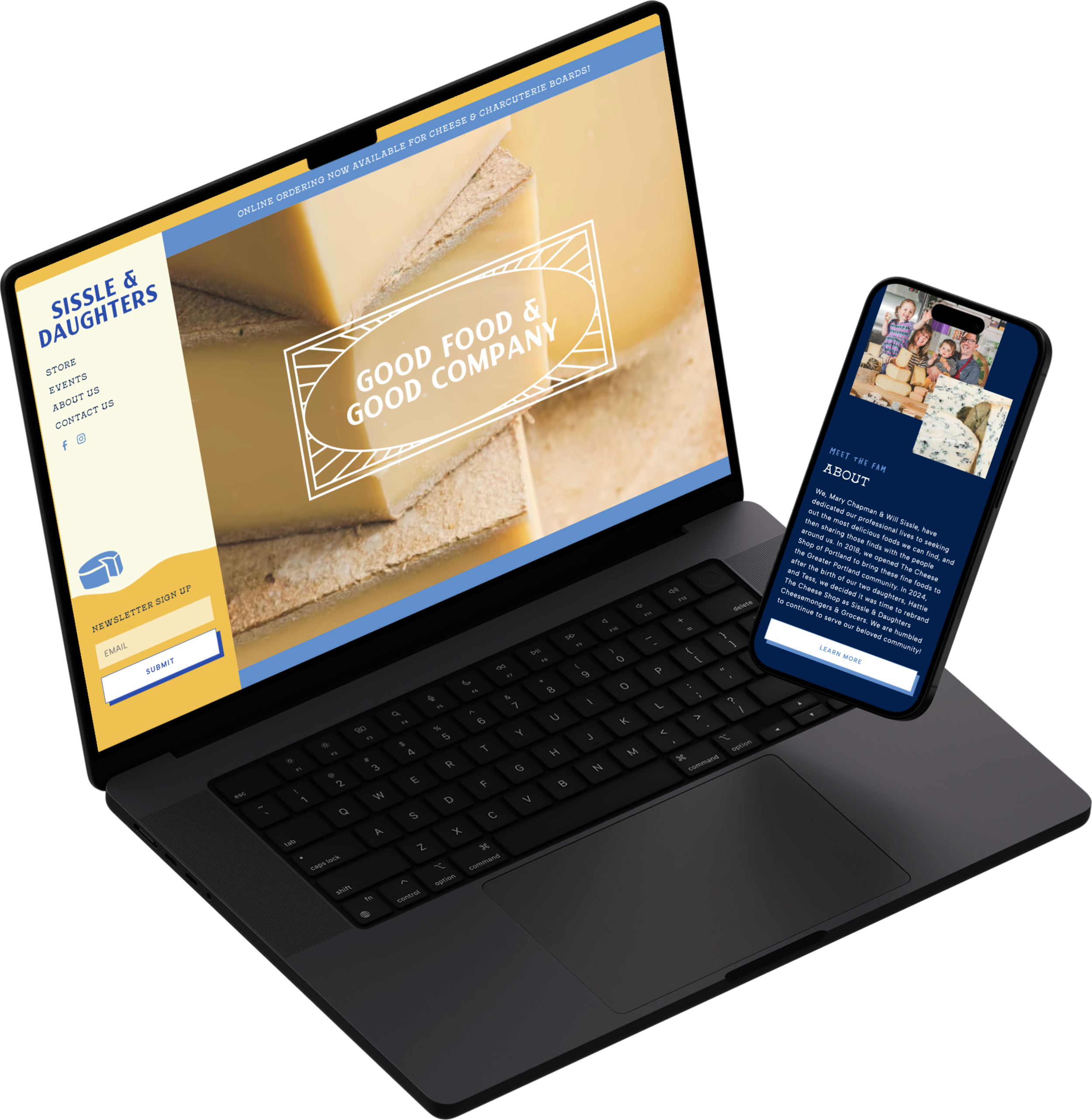 Website Design for Maine Cheesemonger Store