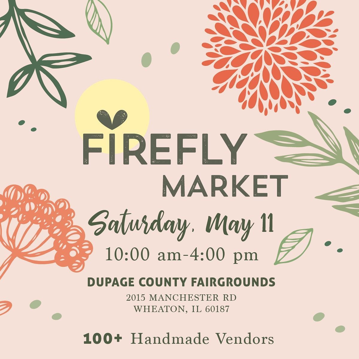 🎉I&rsquo;m excited to kick off my market season at @fireflymarket in Wheaton on May 11! If you&rsquo;re in Chicagoland, grab a ticket now so you can shop from tons of amazing vendors! I hope to see you there!