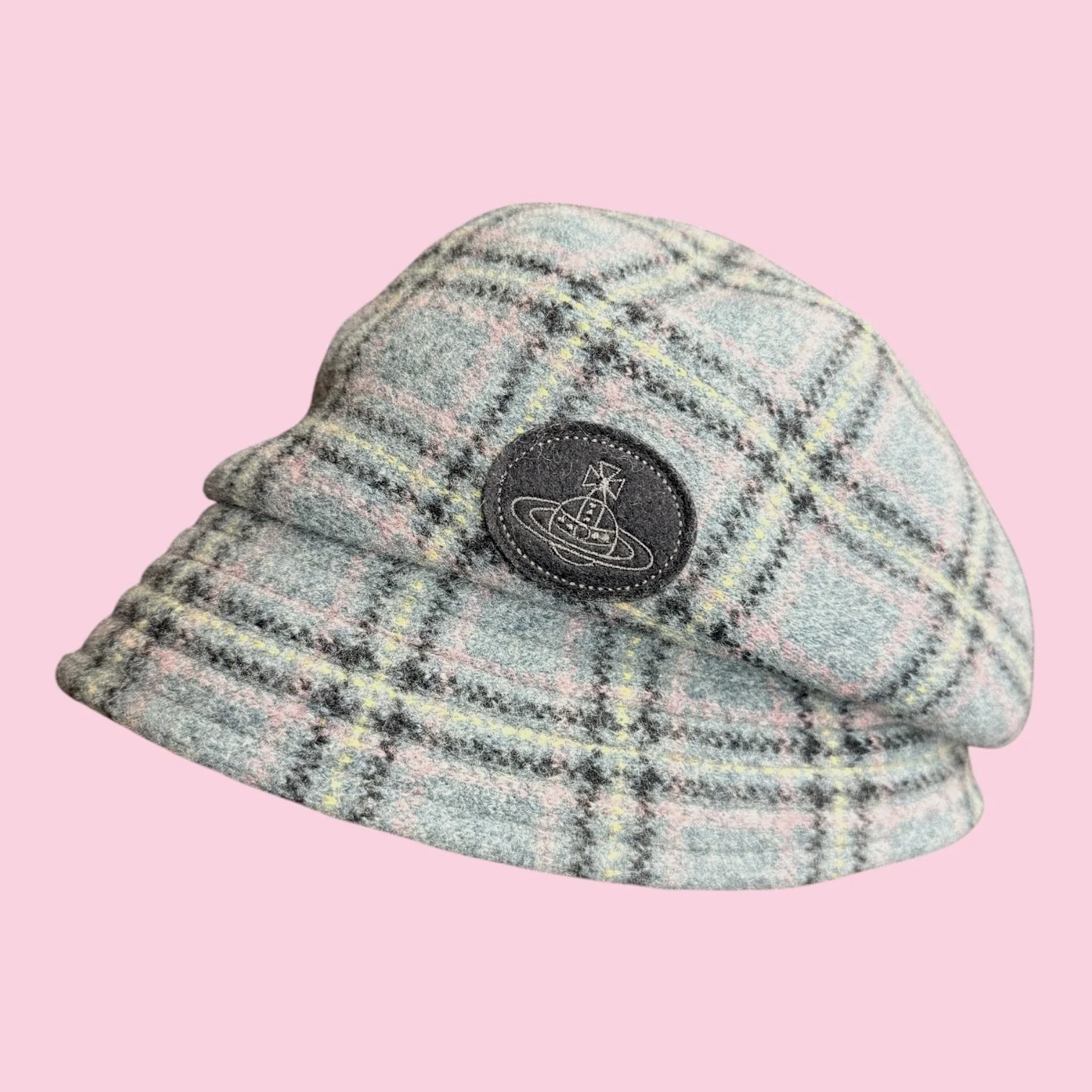 viviennewestwoodgreyplaidslouchhat1.JPG