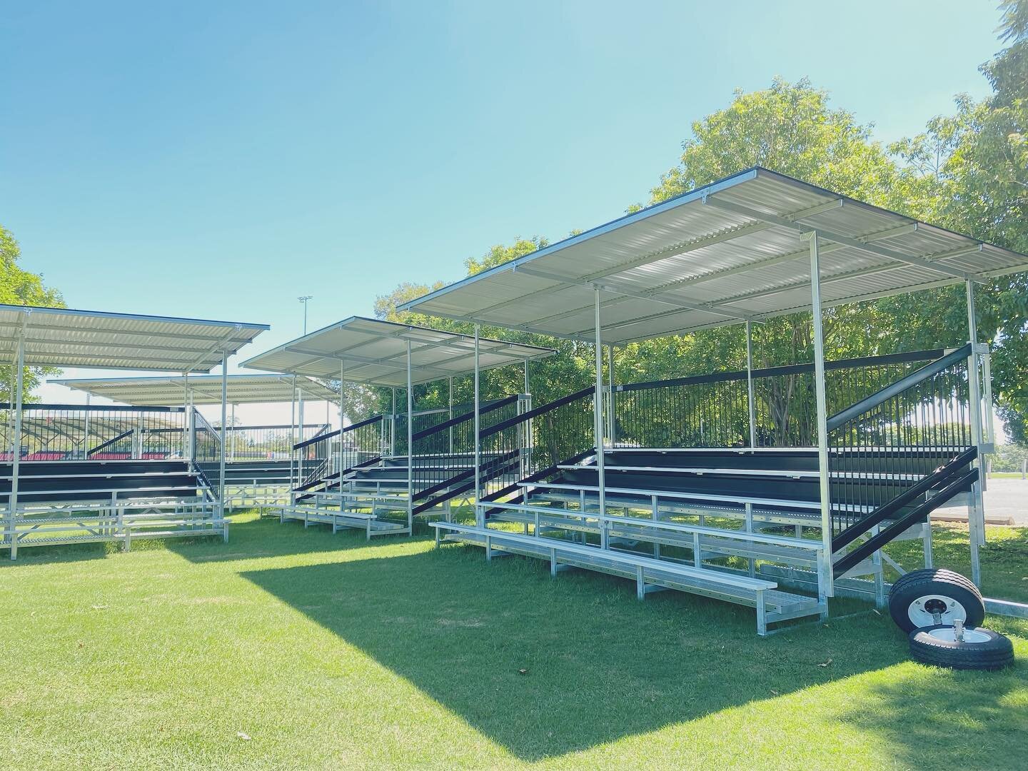 Tiered seating with mobility options - starting at 10 person through to 60 person capacity.

Our steel grandstands are unbreakable and our service is exceptional. 

🇦🇺 We deliver Australia-wide in assembled condition, or in a kit 🛠️ 🧰 

#portable