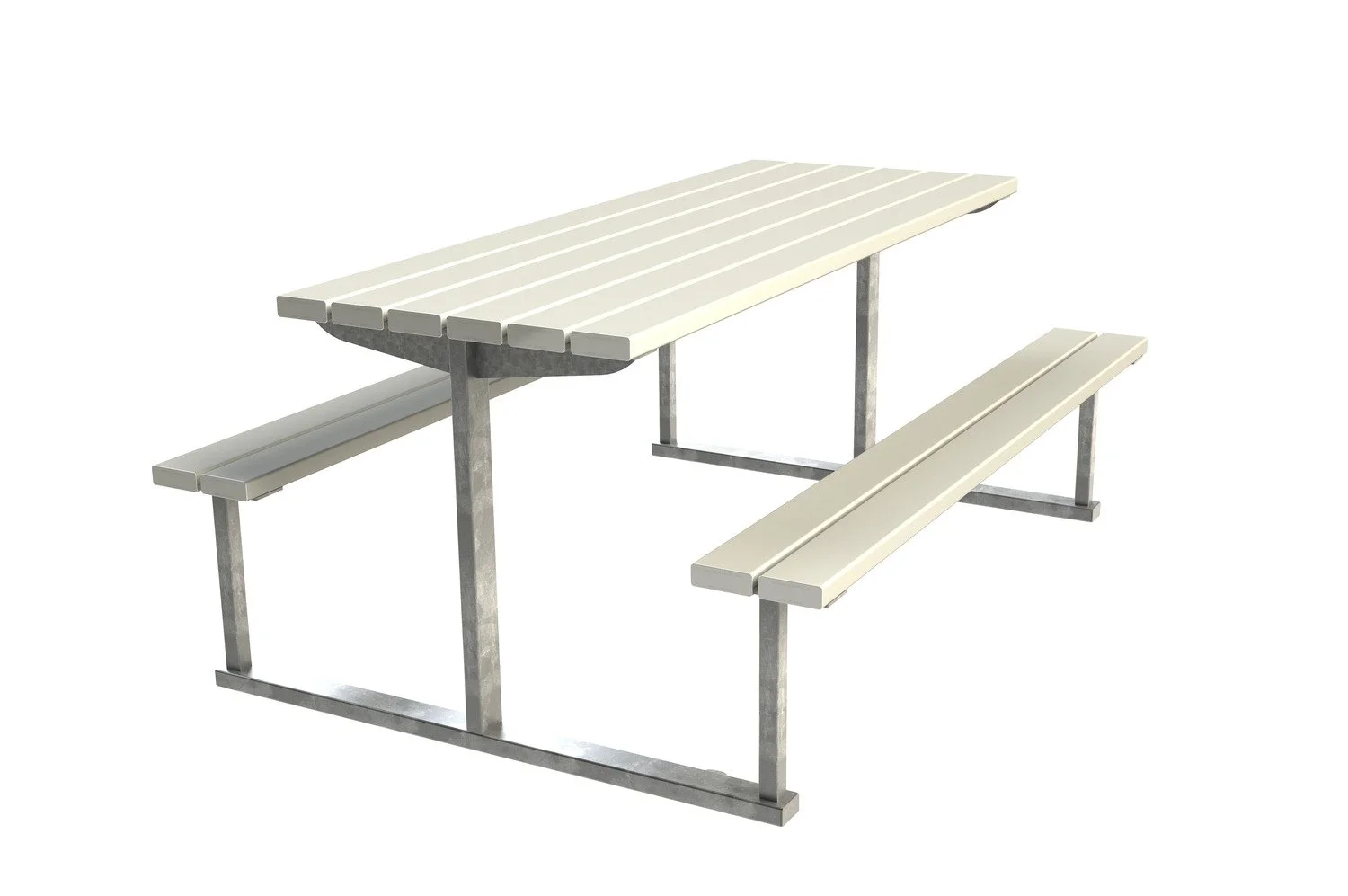 Table and Seat — Steel Post and Rail