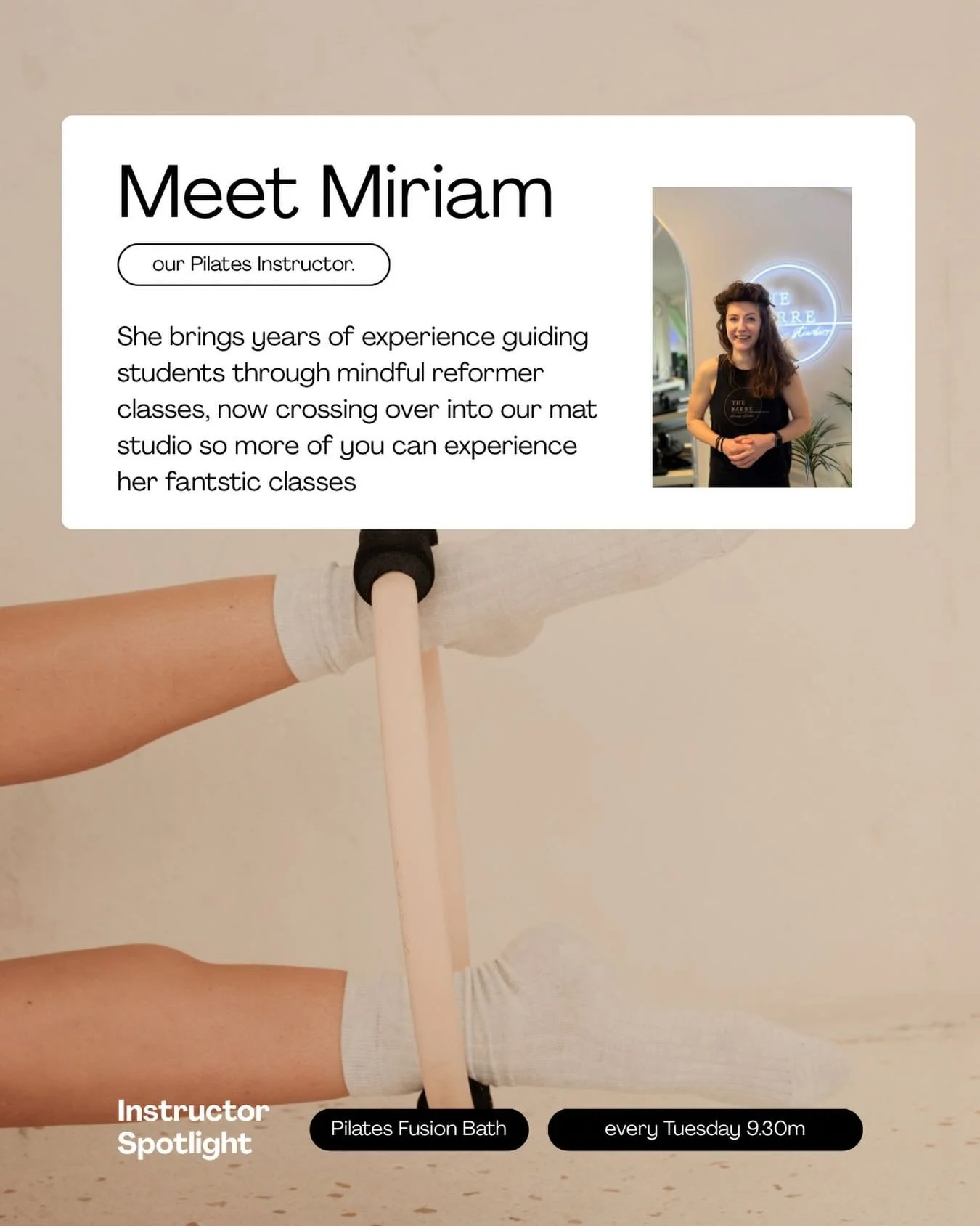 More of Miriam. More spice. 🌶️🔥

We&rsquo;re so excited to have Miriam bringing her signature Pilates style into the mat studio &mdash; giving more of you the chance to experience her expert teaching, strong flows and seriously effective classes.

