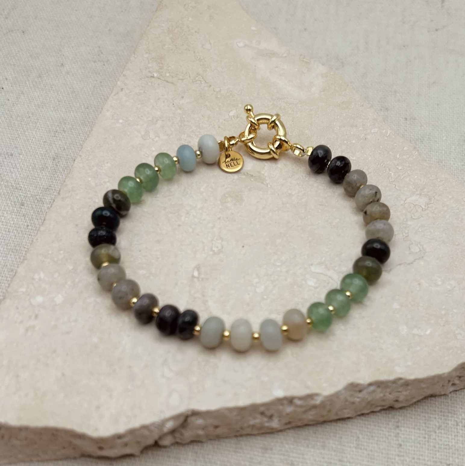 Little Nell Jewellery Aventurine Chunky Beaded Bracelet