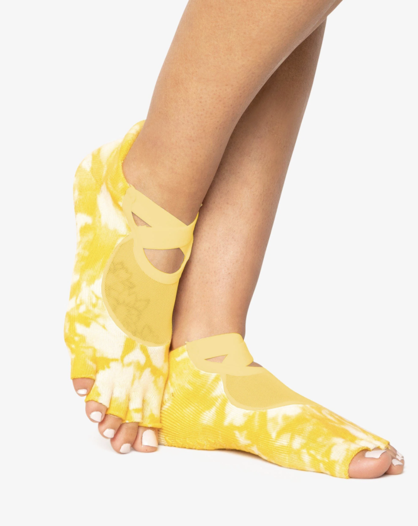 Pointe Studio Washout Toeless Grip Sock- BUTTER