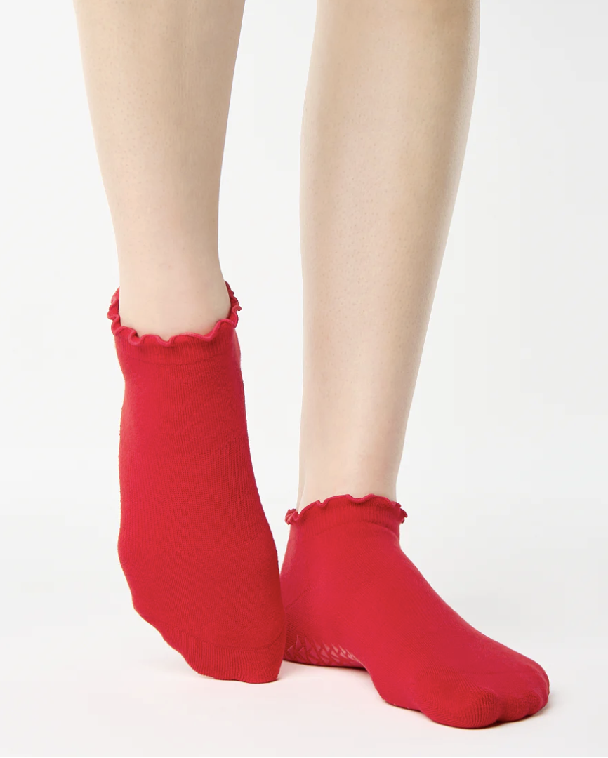 Pointe Studio Ruffle Grip Full Foot- RED