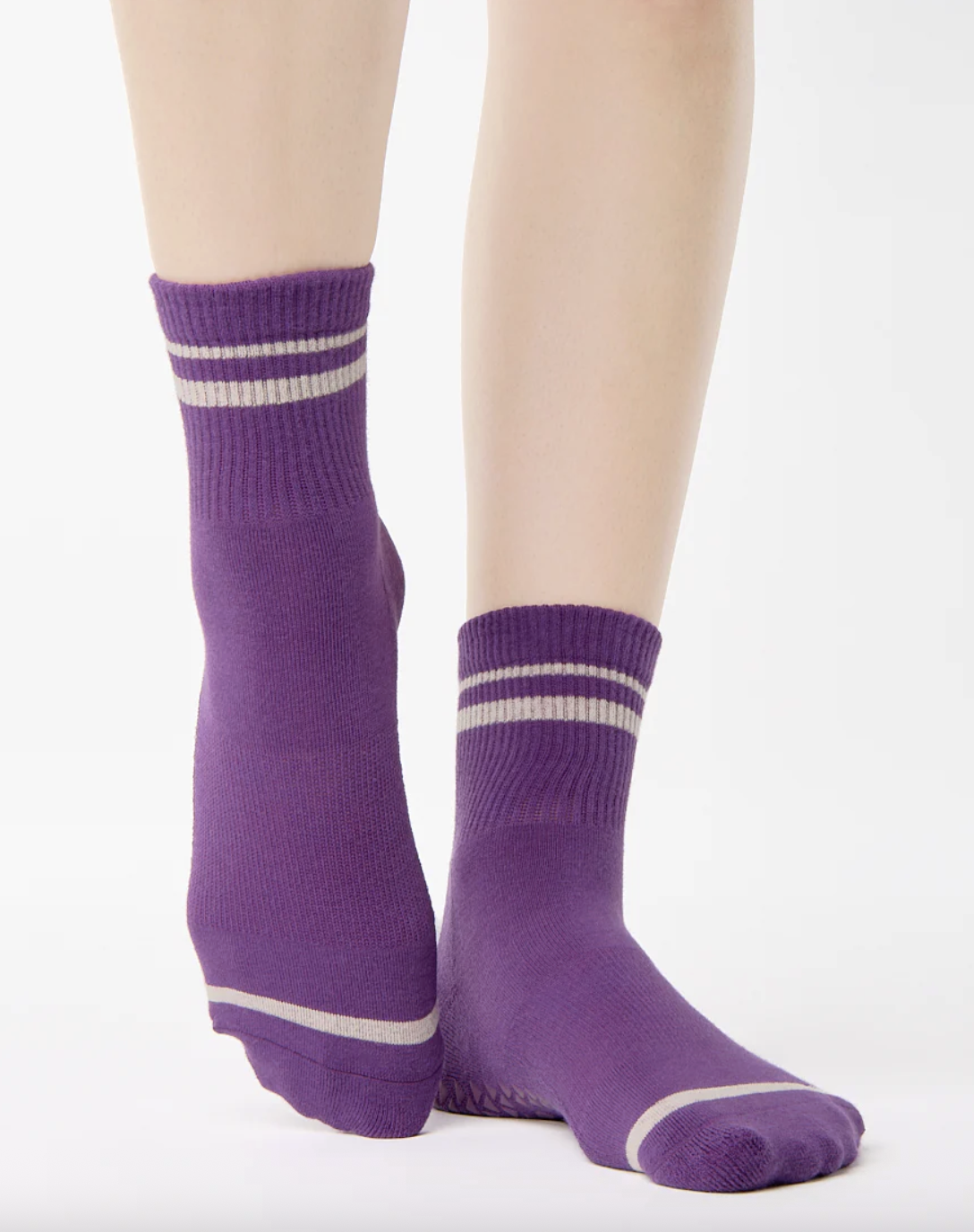 Pointe Studio Varsity Ankle Grip Sock- PLUM