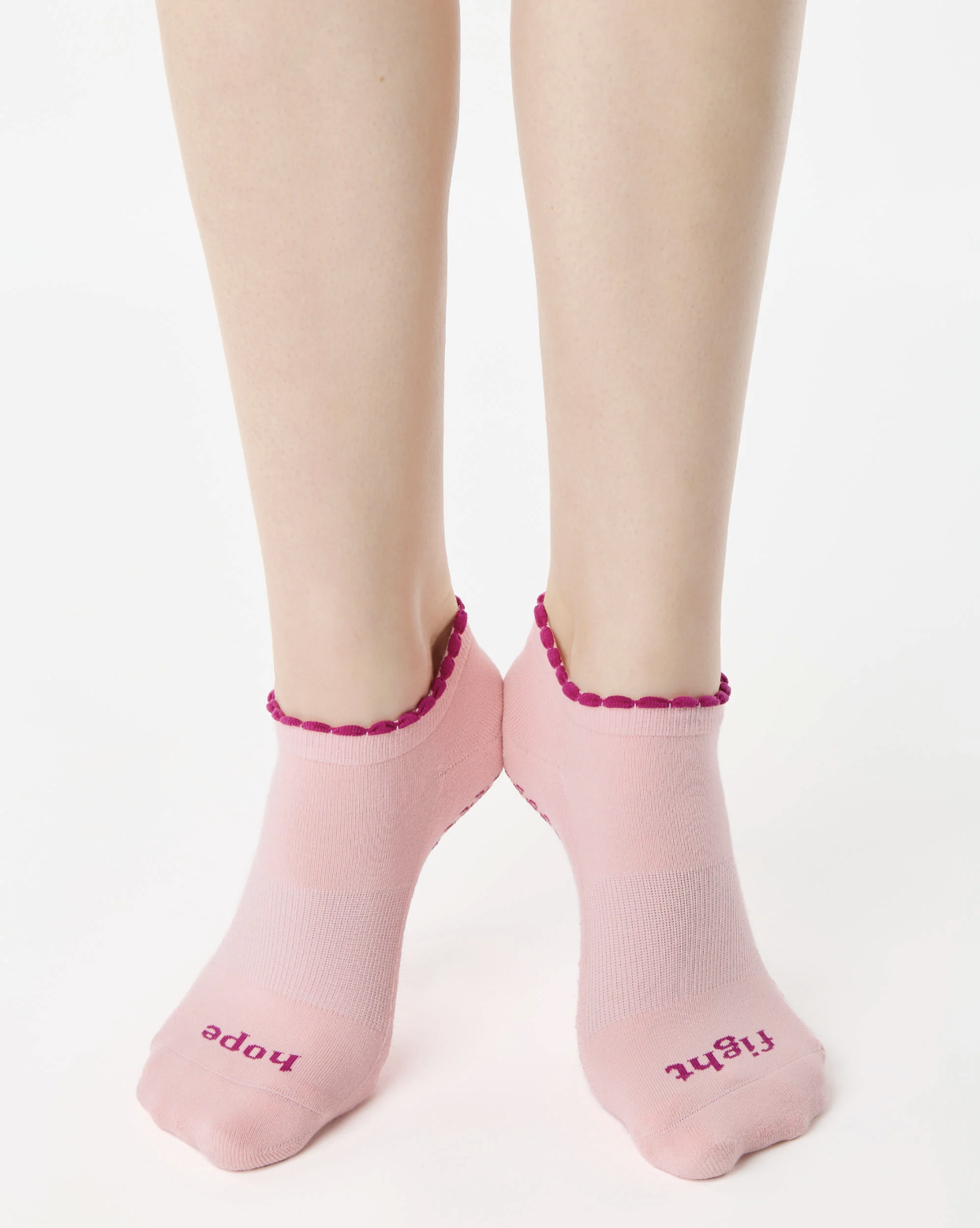 Pointe Studio X Susan G Komen Hope Full Foot Grip Sock- PINK