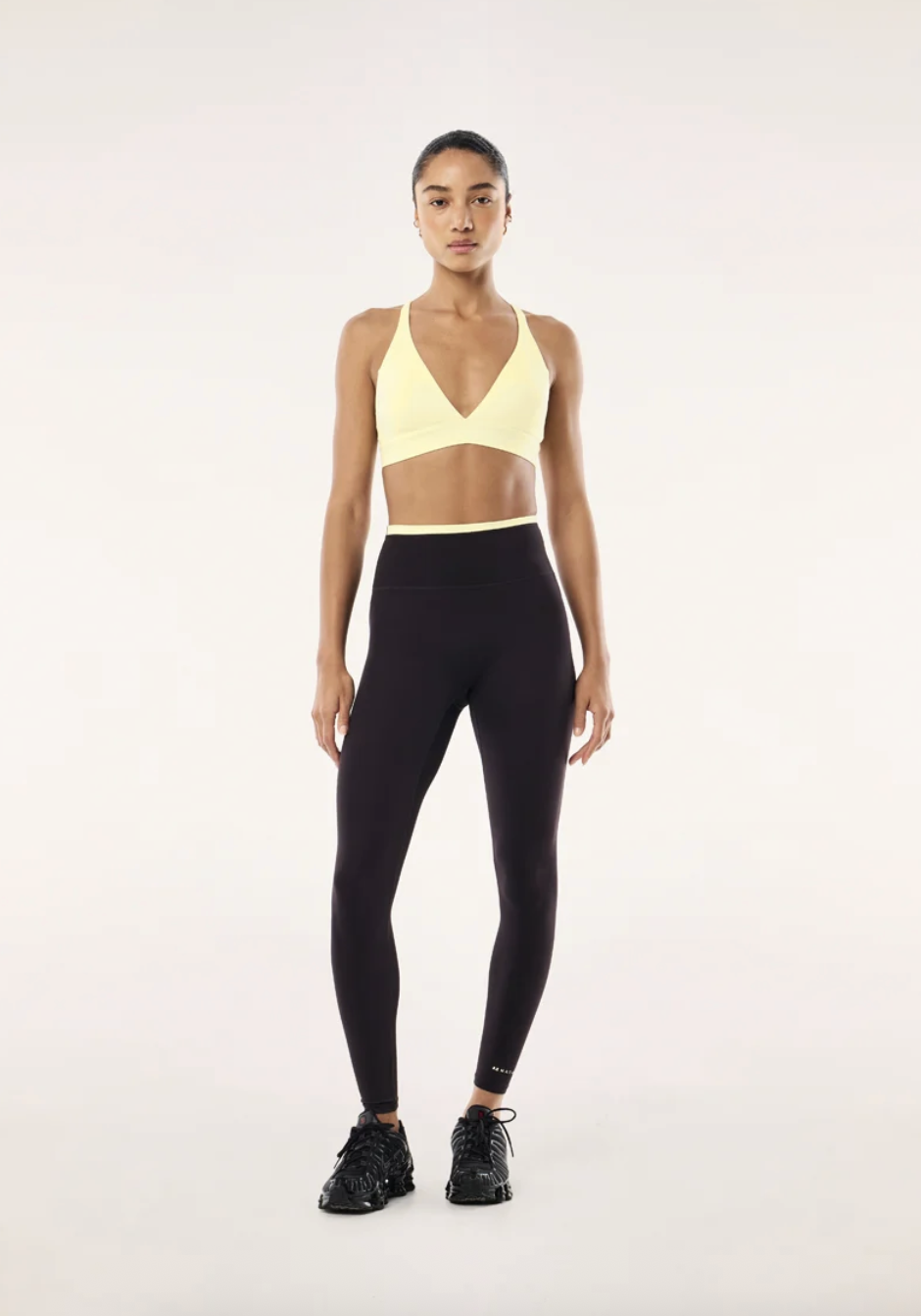 P.E Nation Vita Full Length Legging- Black Bean / Soft Yellow