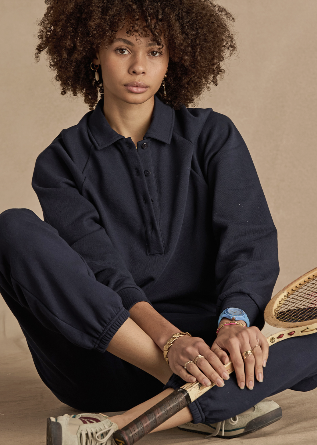 The Upside Collared Elle Polo- NAVY