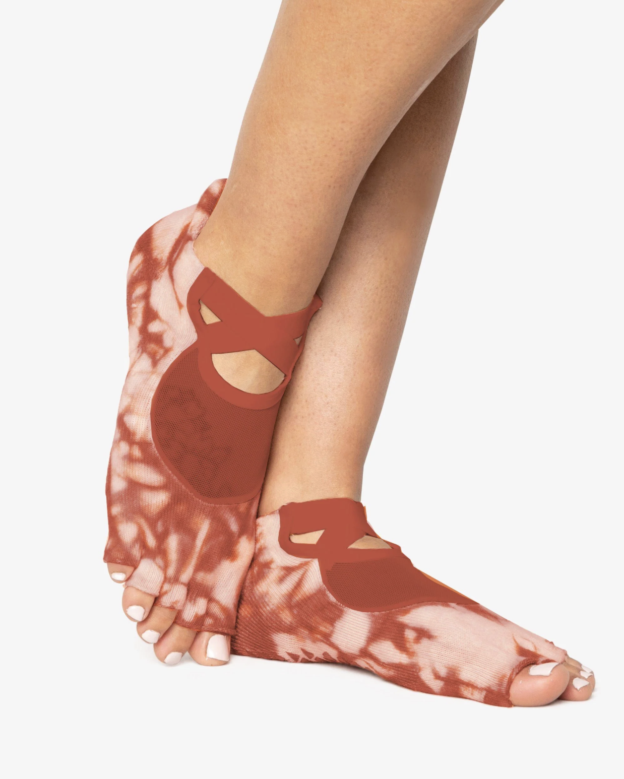 Pointe Studio Washout Toeless Grip Sock- ROSE