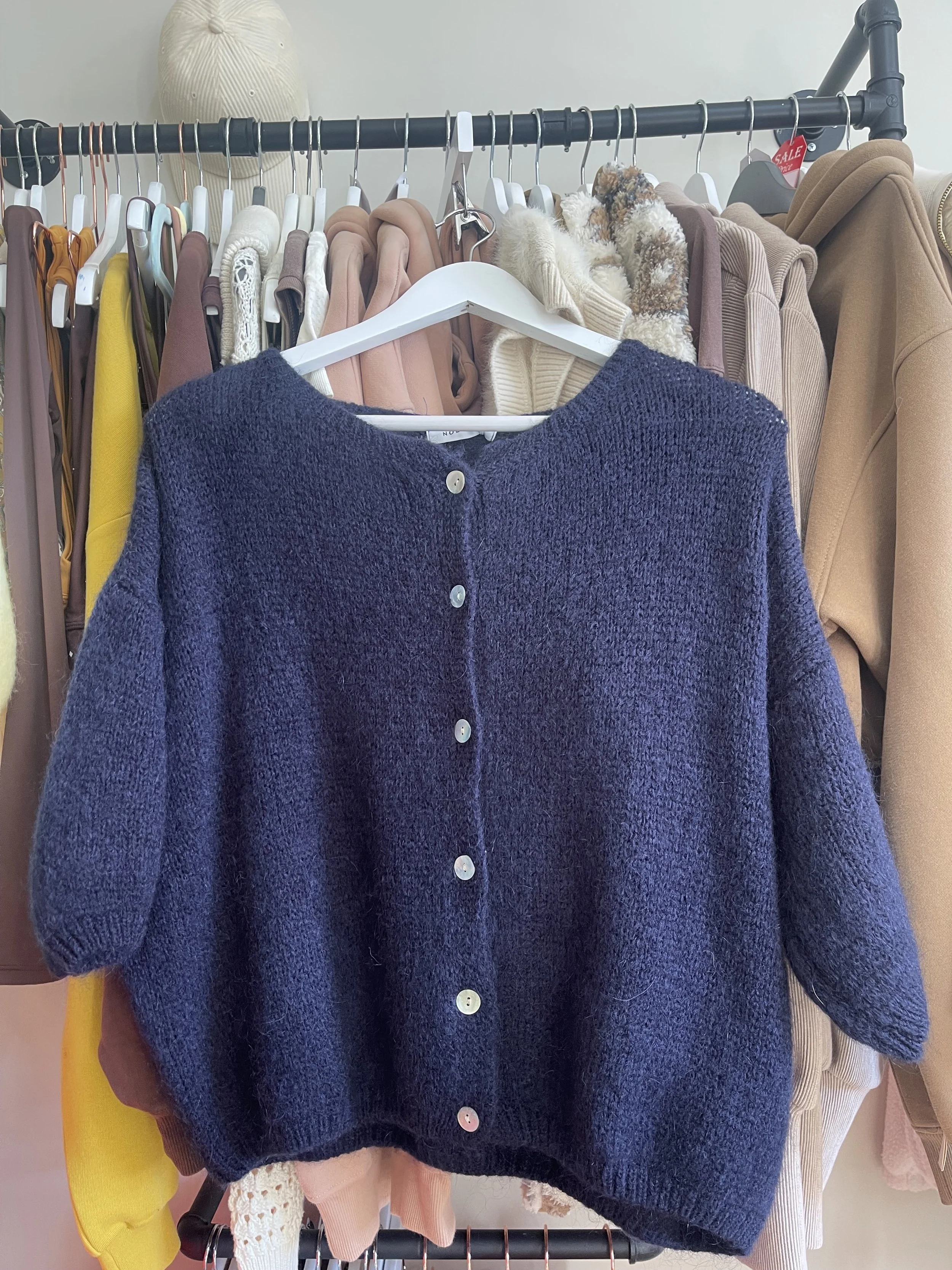 Noéline Kid Mohair and Wool Vest- MARINE
