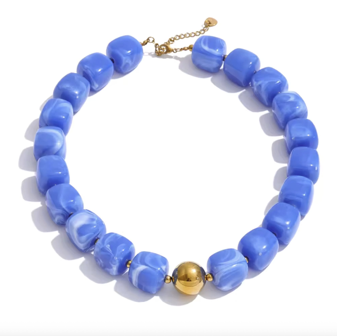 Misgraceful Acrylic Beaded Chunky Necklace - Blue