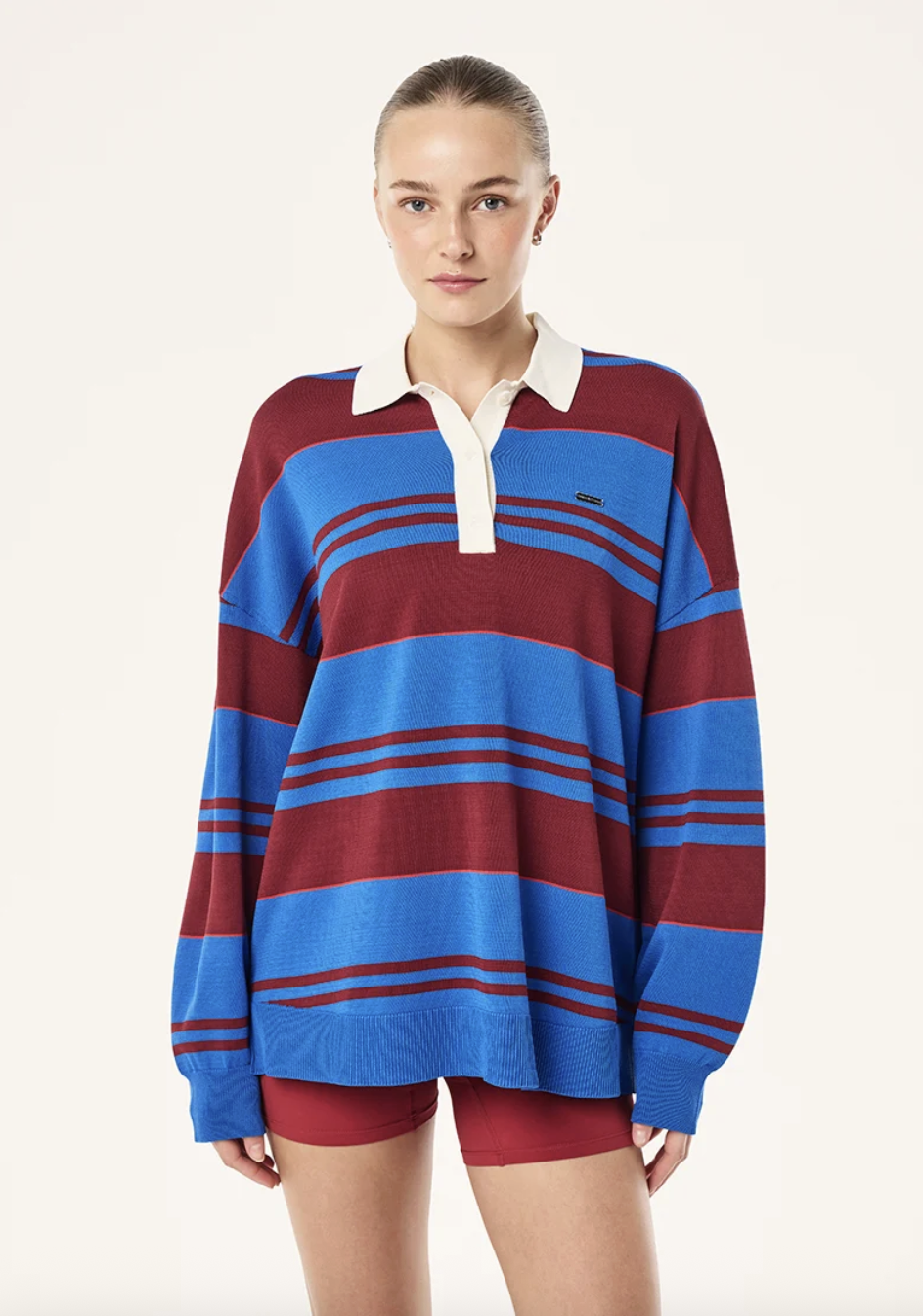 P.E Nation Strata Rugby Knit- Palace Blue Stripe