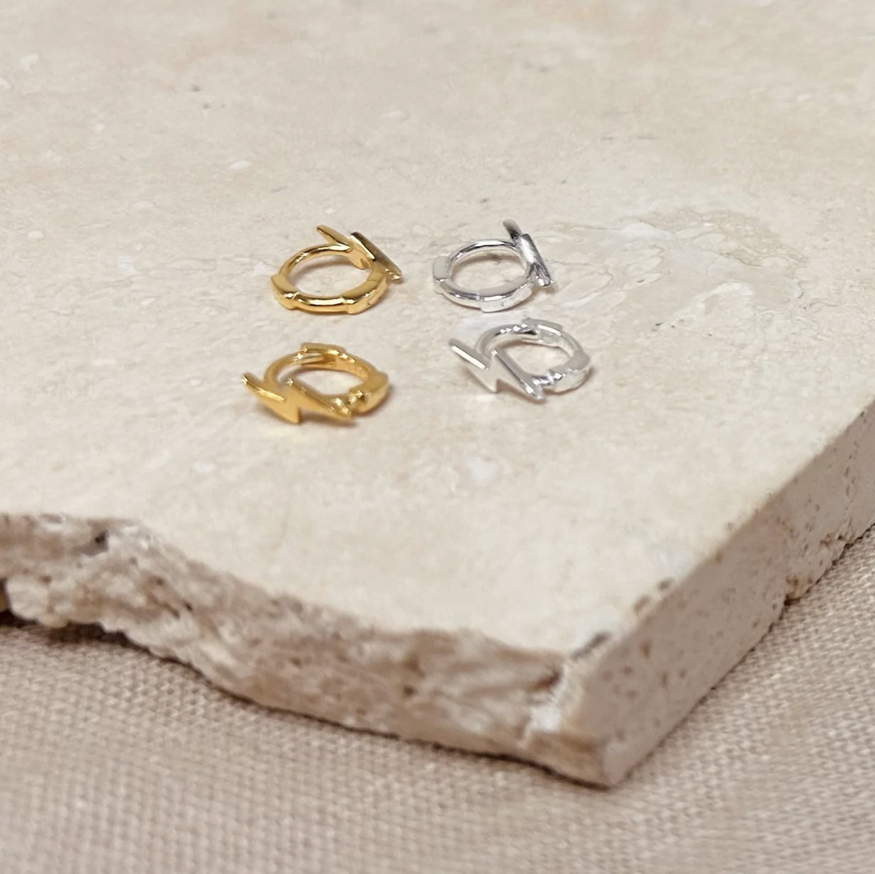 Little Nell Jewellery Lightning Bolt Micro Hoops Silver Single Hoop (Copy)