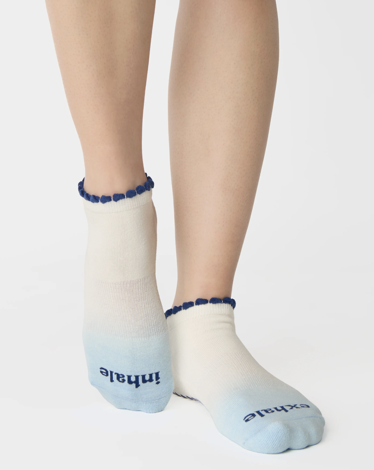 Pointe Studio Breath Full Foot Grip Sock- CLOUD MIST