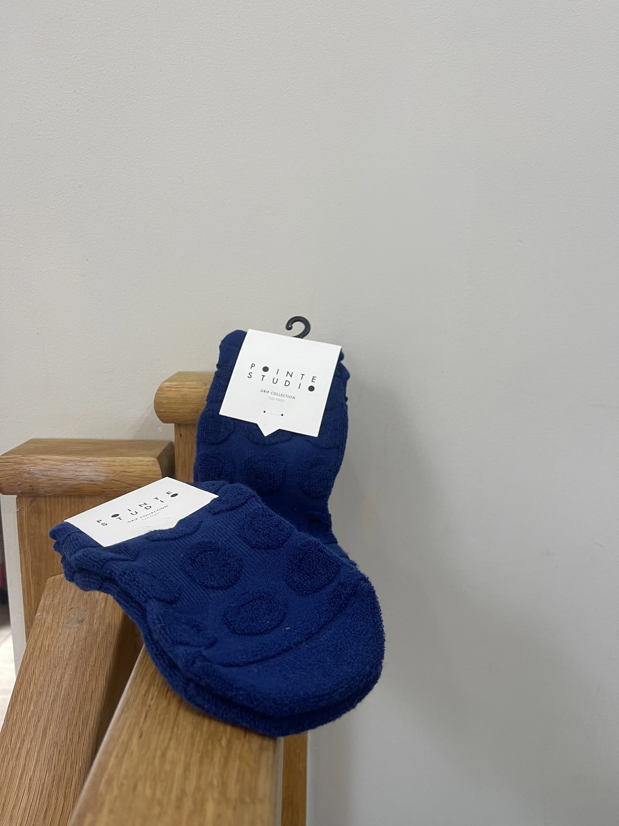 Pointe Studio Happy Terry Full Foot Grip Sock- NAVY