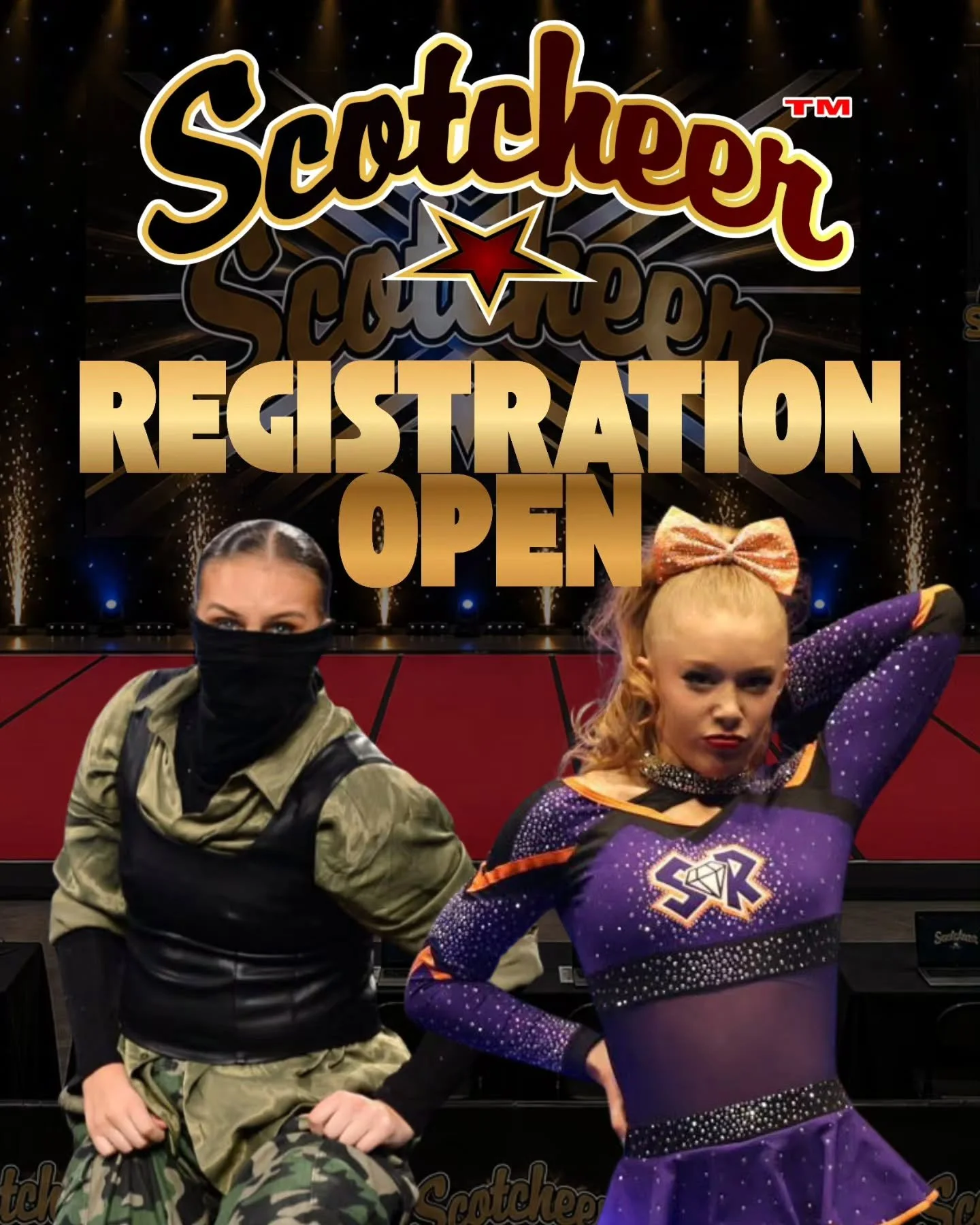 ⭐️ Scotcheer 2027 ⭐️

REGISTRATION IS OFFICALLY OPEN FOR ALL 4 DATES.

Head over to RegChamp to secure your teams spots.