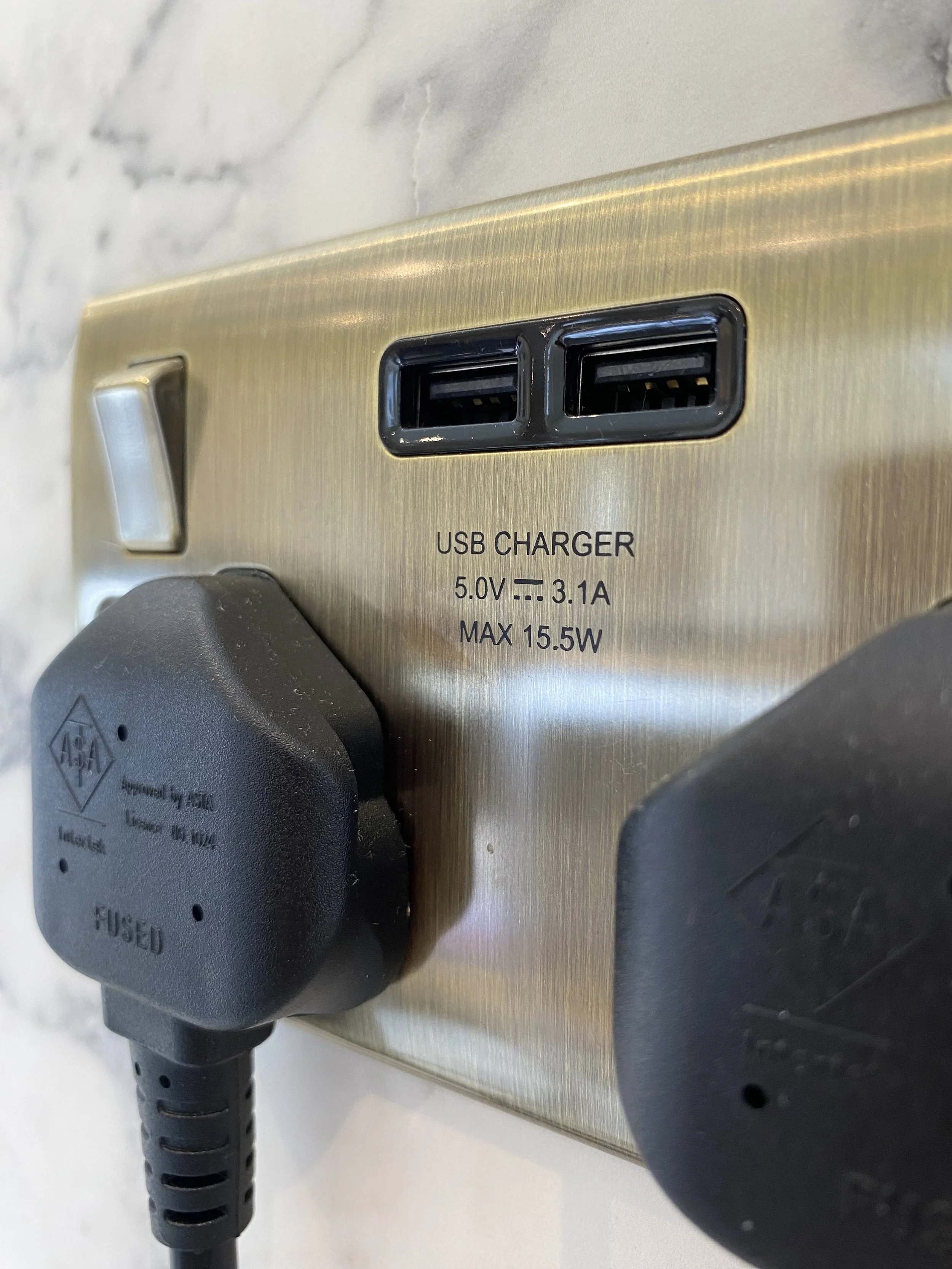USB charger points are in the kitchen and bedrooms.
