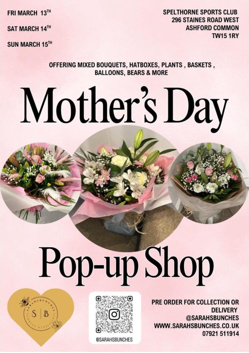 Mother’s Day Pop-up Shop - Sarah’s Bunches @ Spelthorne Sports Club 💝