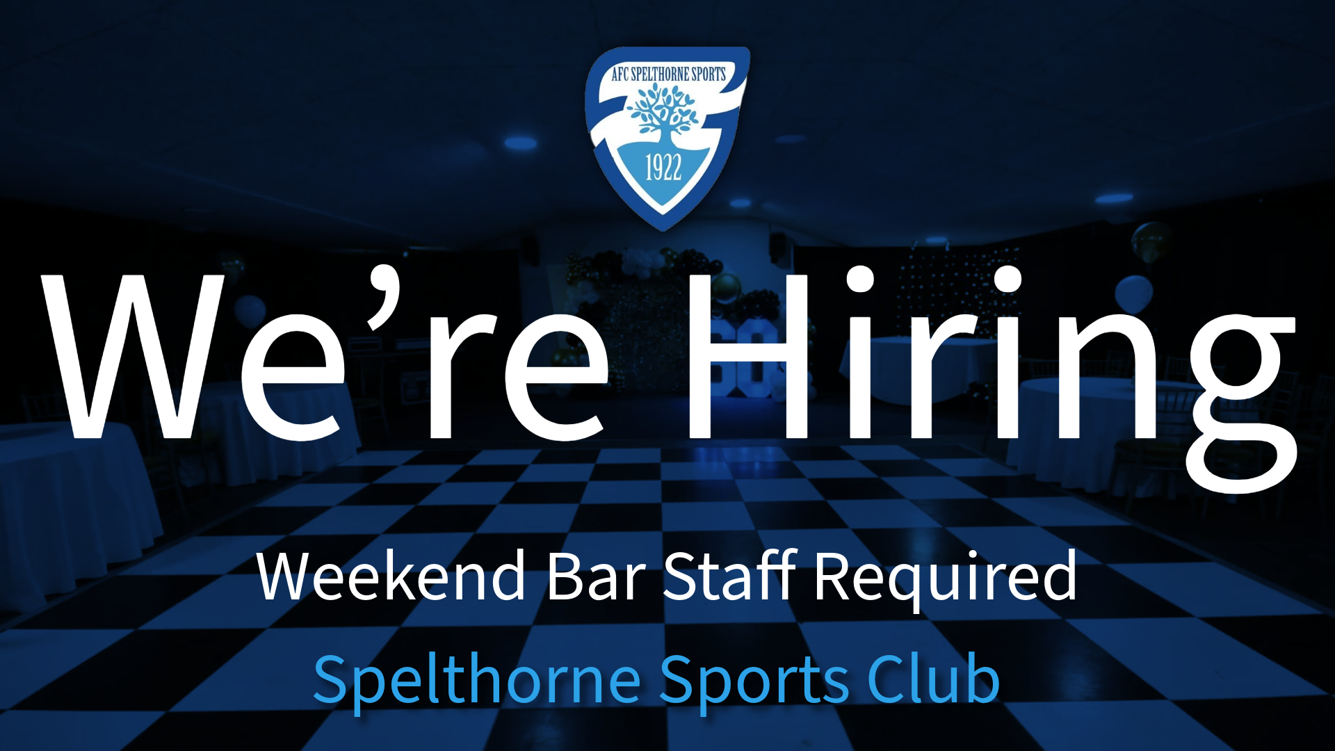 We’re Hiring : Weekend Bar Staff Required