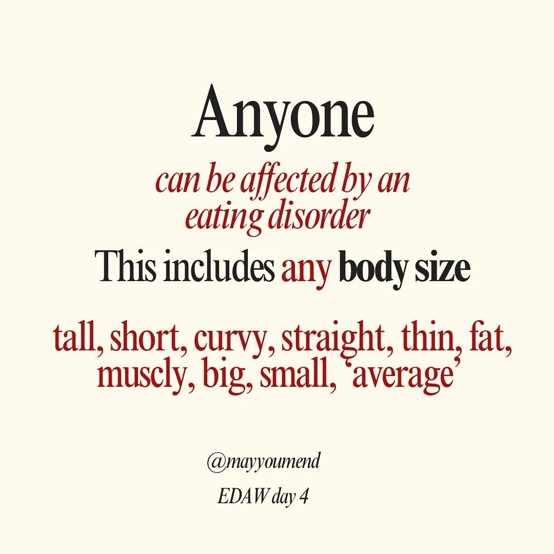Anyone! Don&rsquo;t make assumptions. 

And just for clarification, there is no morality or judgement attached to any of these descriptive words :) 
#edaw #mentalhealthawareness #raisingawareness #recoverycoach #anyone #anybodysize #invisible