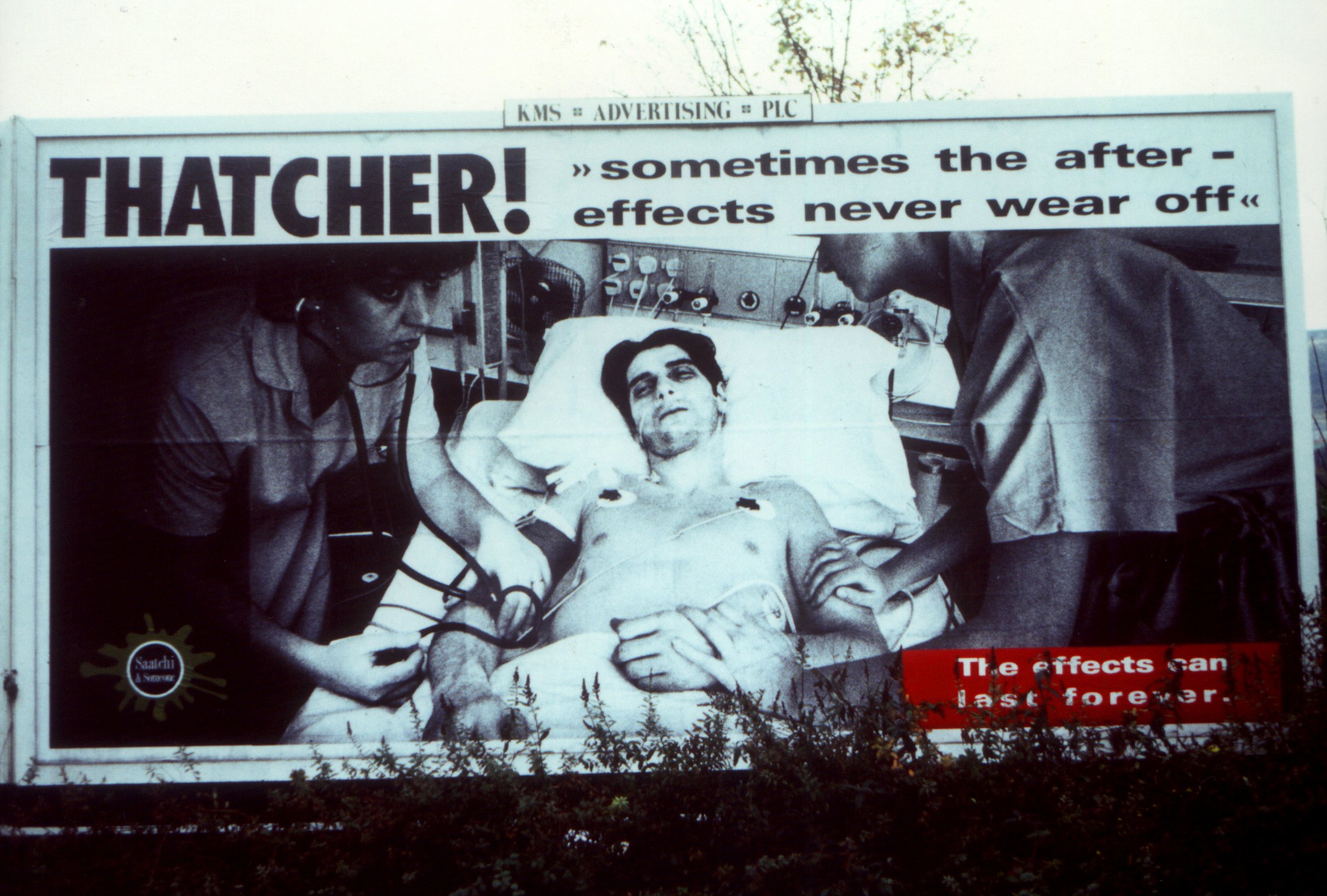Original Caption: "DRUGS sometimes the after-effects never wear off". Shipley, West Yorkshire, Autumn 1990.