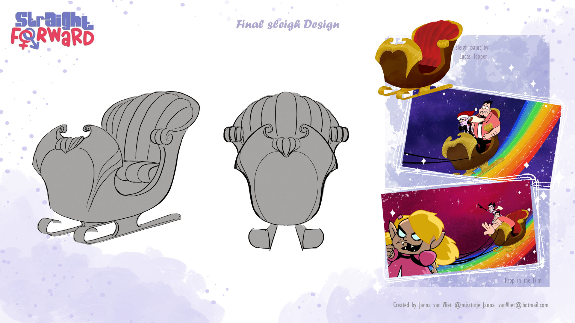 Prop design: "final sleigh design"