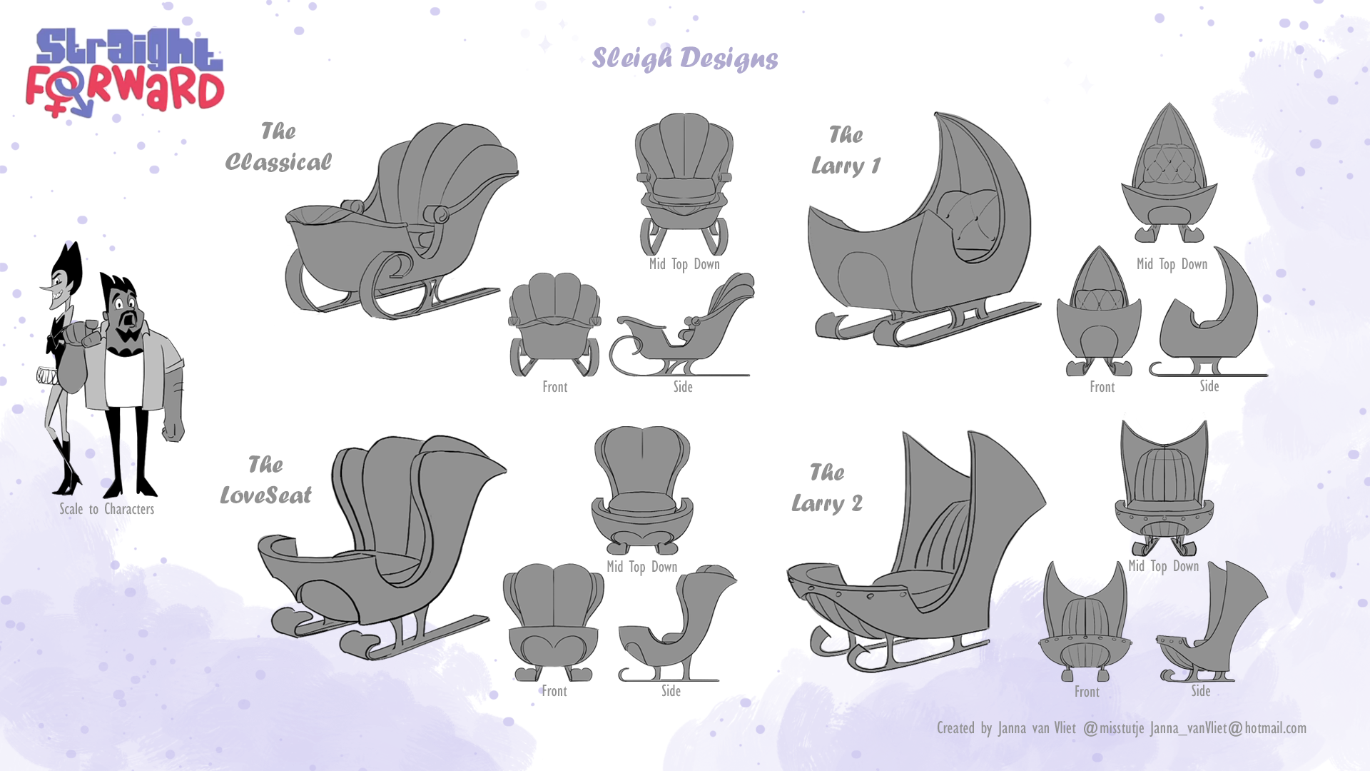 Prop design: "sleigh designs"