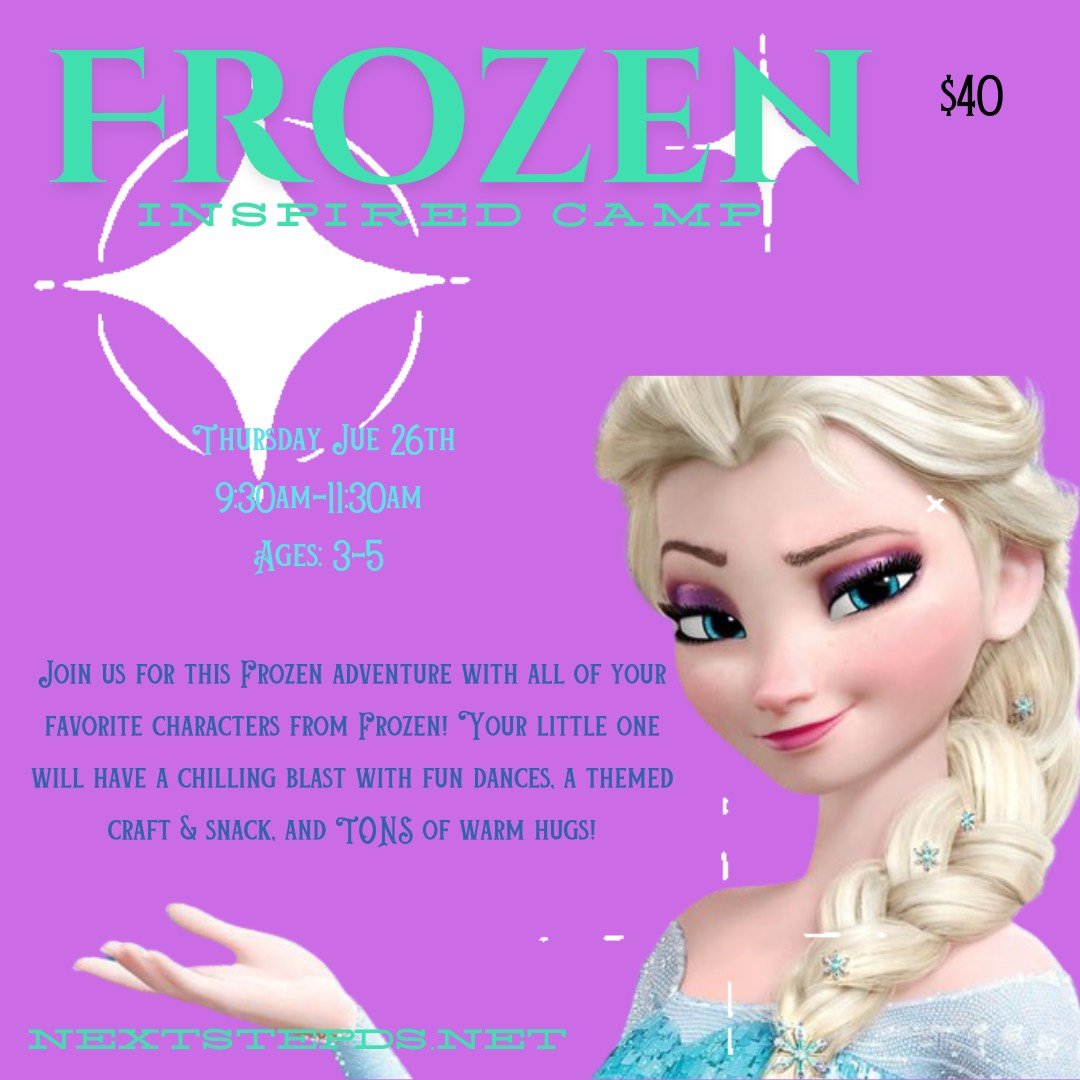 ❄️✨ Calling all little snowflakes! ✨❄️
Join us for a magical morning at our Frozen-Inspired Camp on Thursday, June 26th from 9:30–11:30 AM! 💙
Perfect for ages 3–5, this enchanting adventure includes dancing, crafts, snacks, and TONS of w
