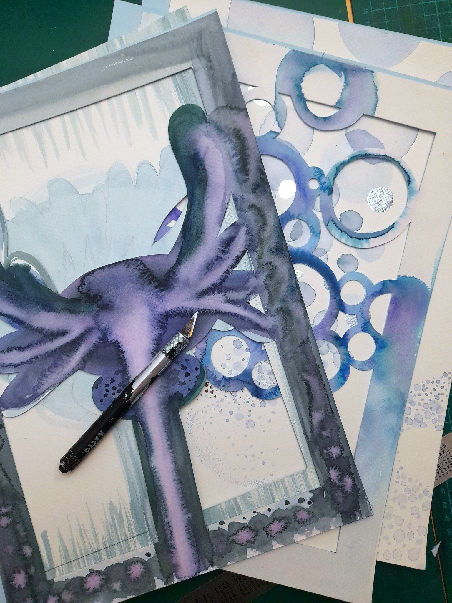 Cutting the purple flower totem book